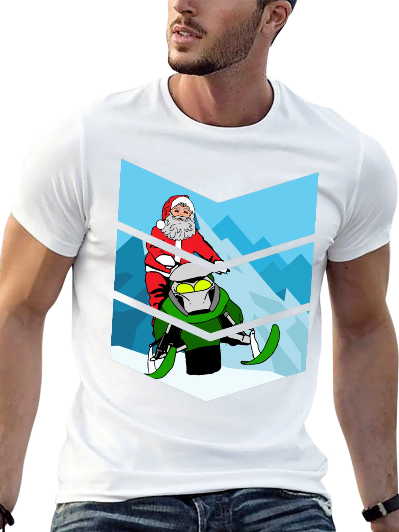 Santa on a Snowmobile Graphic Tee