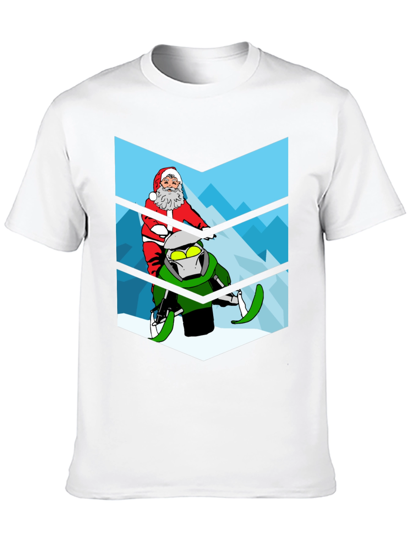 Santa on a Snowmobile Graphic Tee