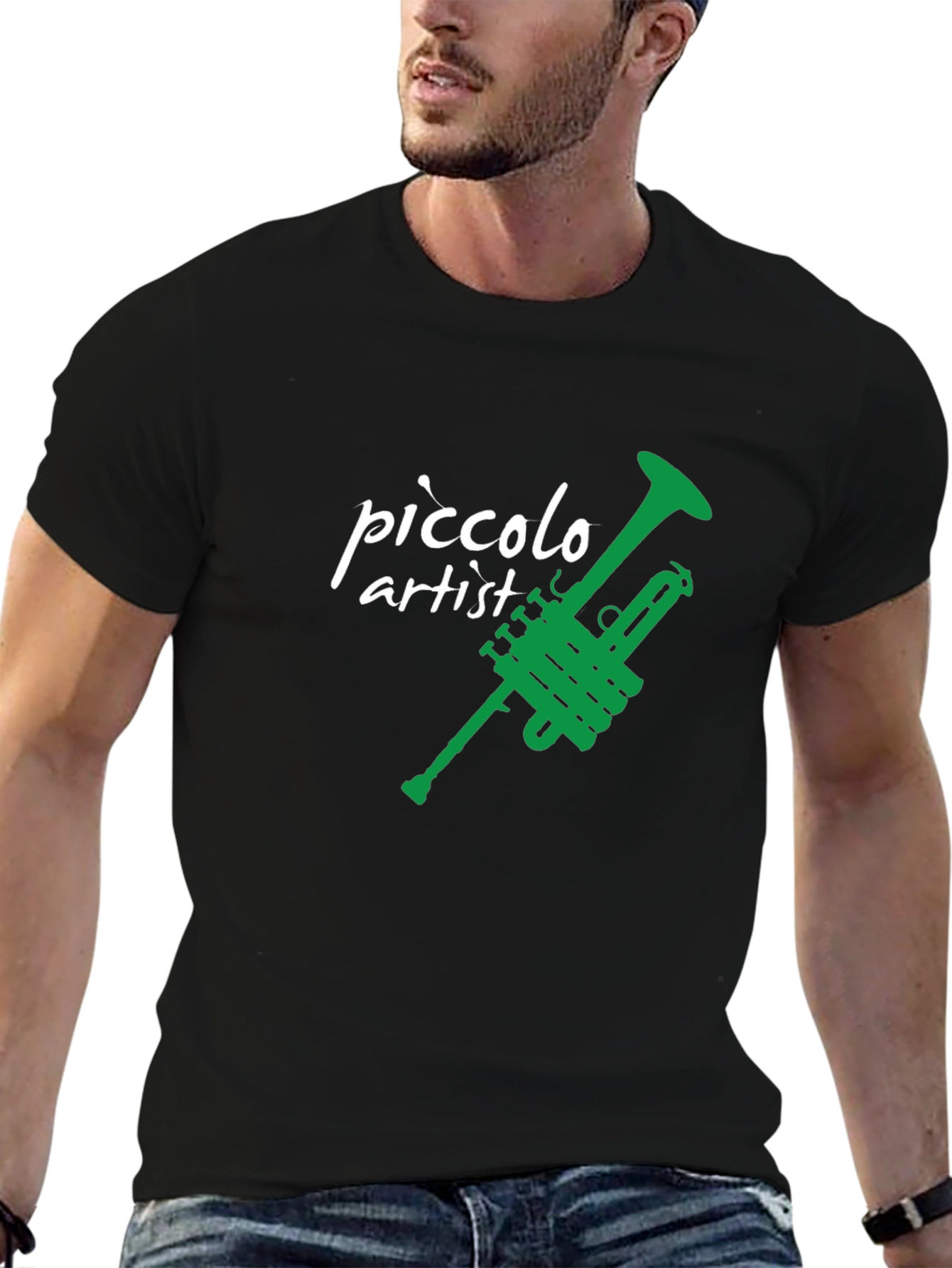 Piccolo Artist Trumpet Graphic Tee - Black