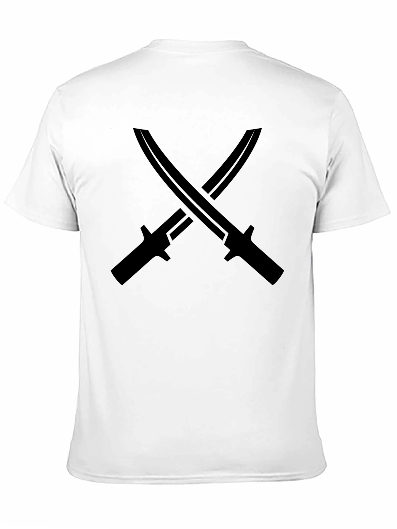 Edgy Black T-Shirt with Crossed Sword Design