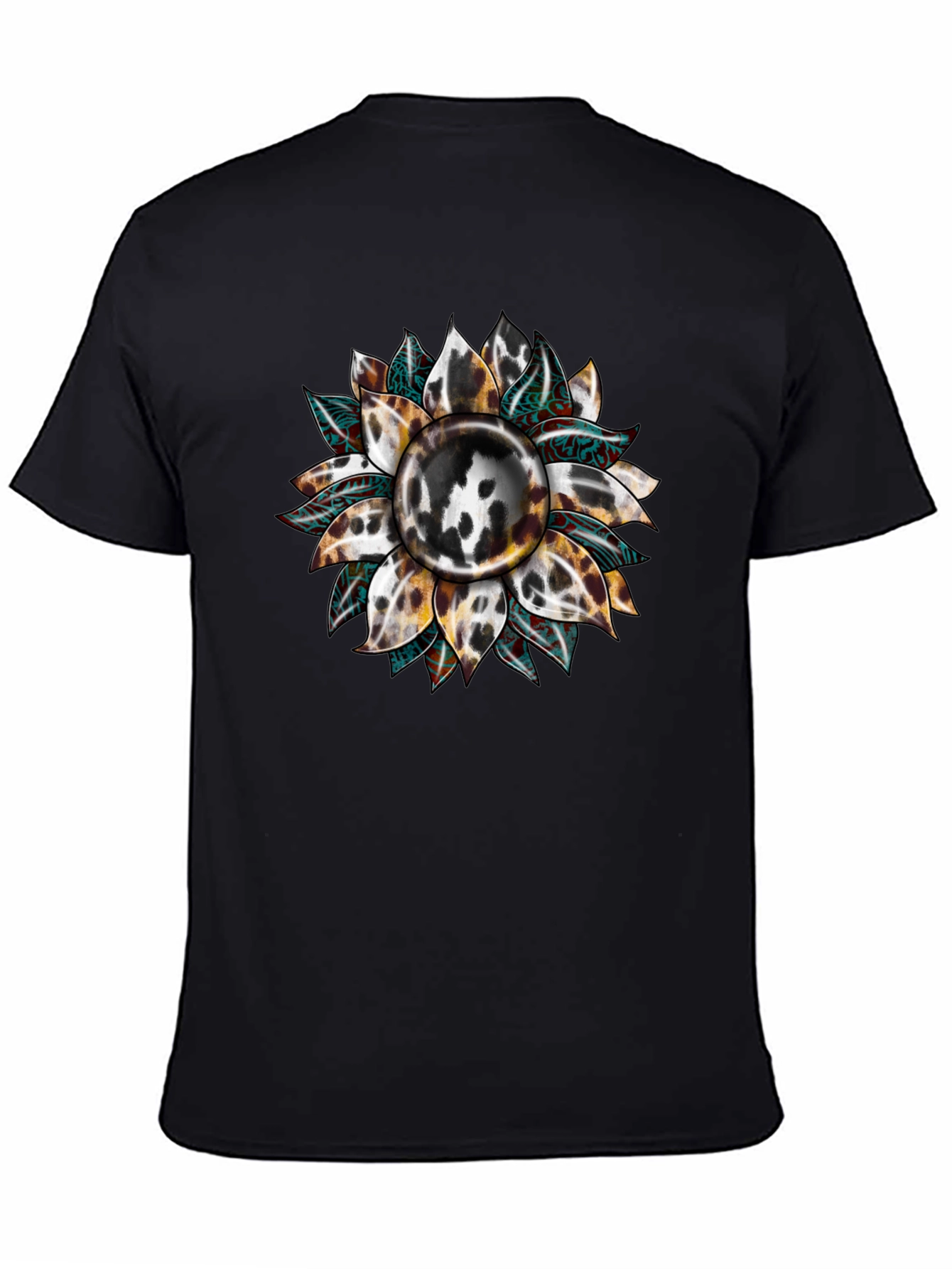 Cow Print Sunflower Graphic Tee