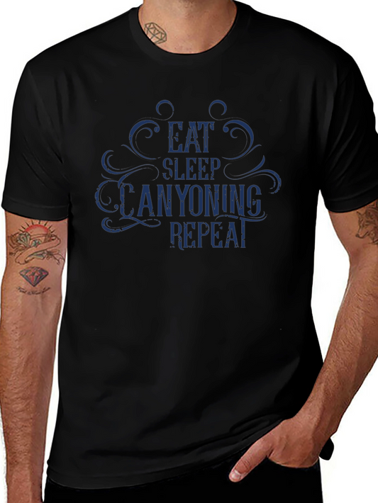 Eat Sleep Canyoning Repeat Black T-Shirt