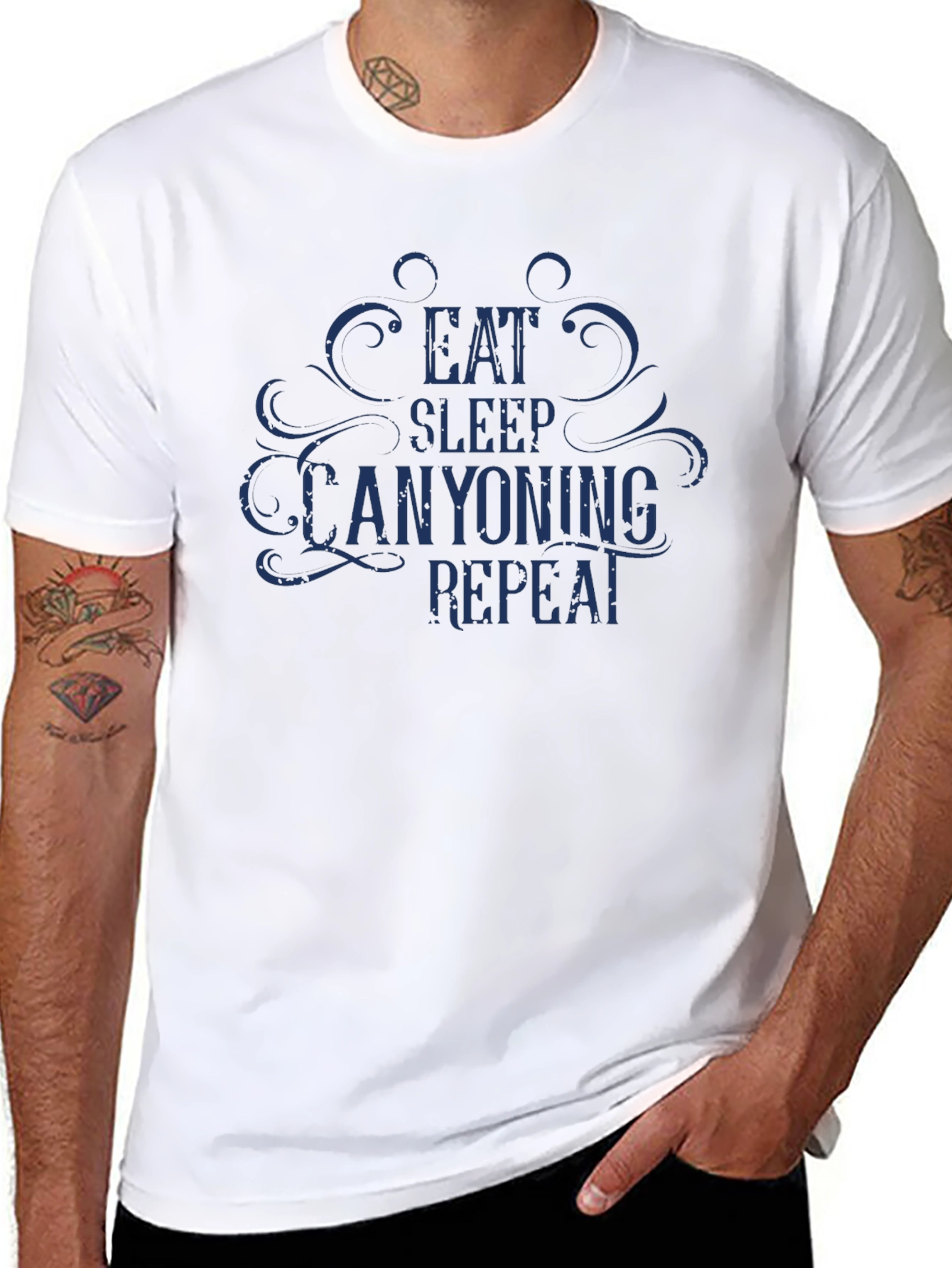 Eat Sleep Canyoning Repeat Black T-Shirt