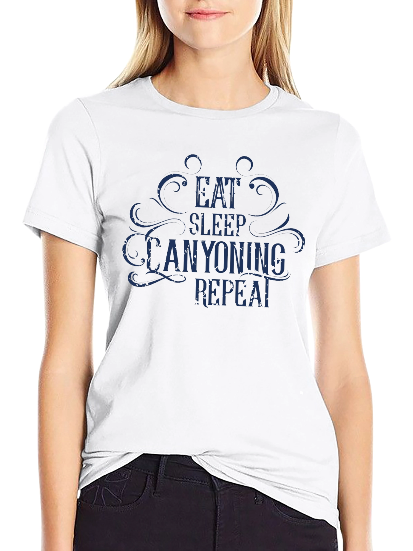 Eat Sleep Canyoning Repeat Black T-Shirt