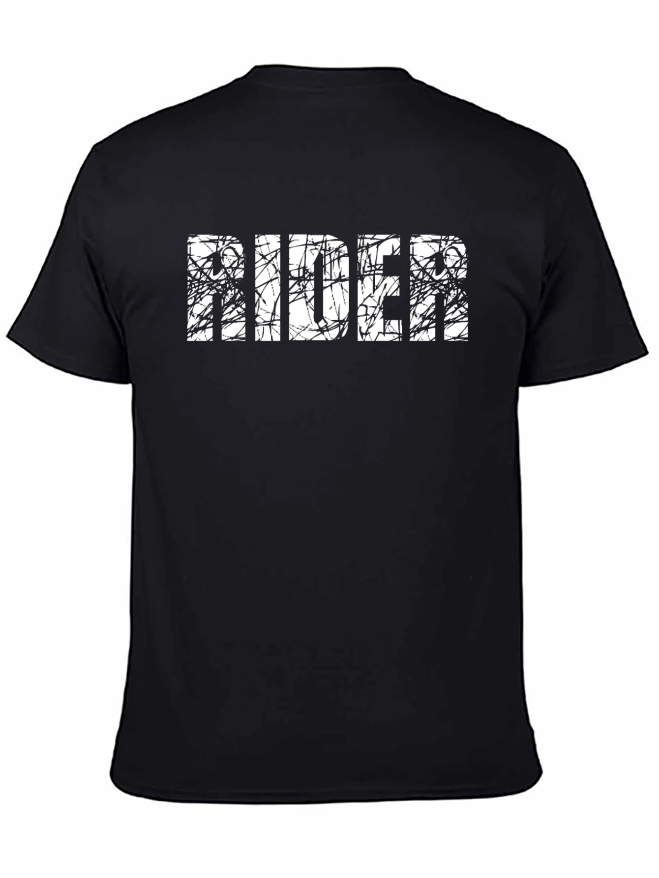 Rider Graphic Tee - Black Cotton T-Shirt