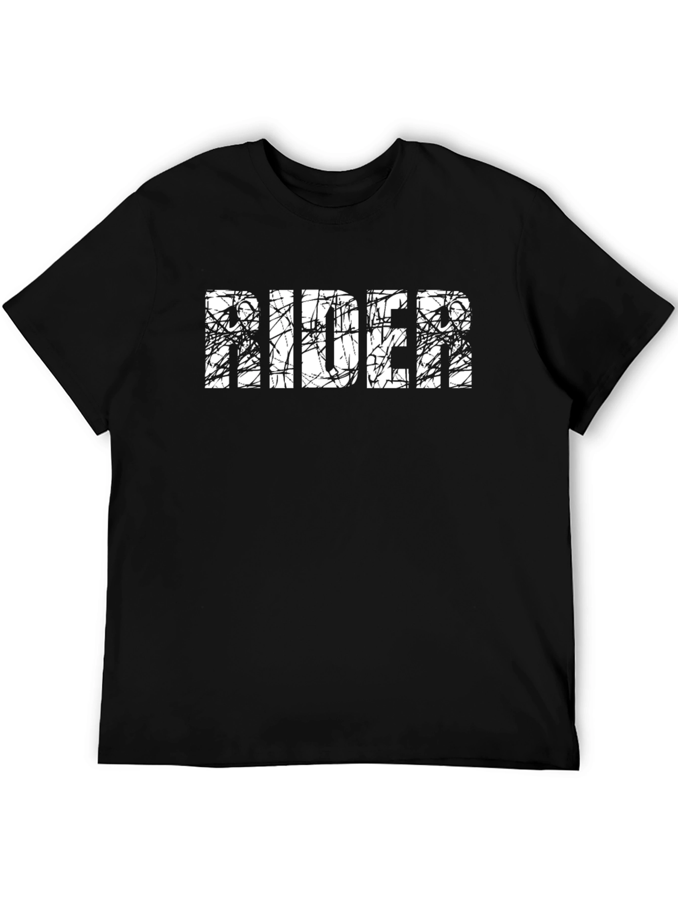 Rider Graphic Tee - Black Cotton T-Shirt