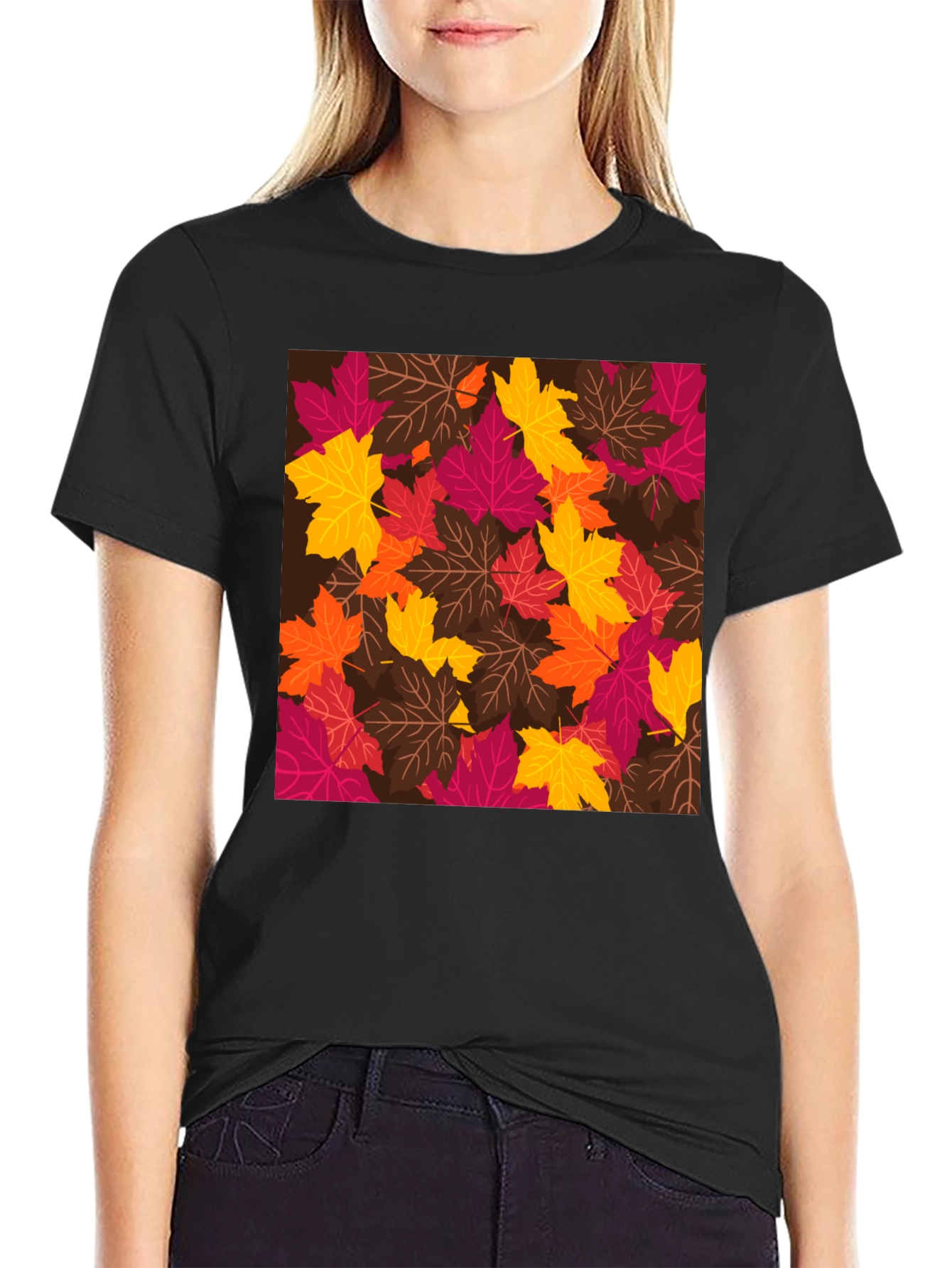 Autumn Leaves Graphic Tee - Stylish Fall T-Shirt