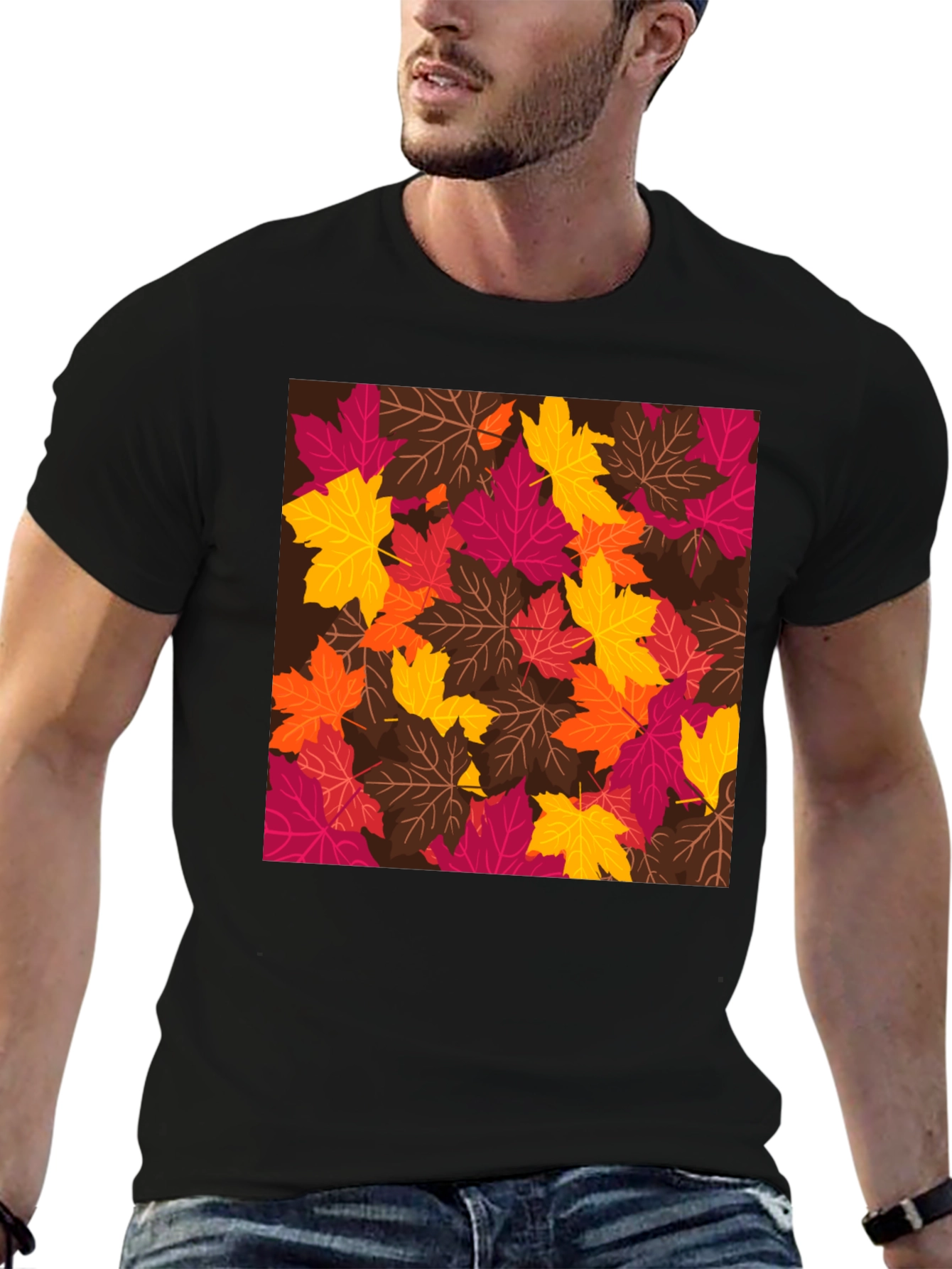 Autumn Leaves Graphic Tee - Stylish Fall T-Shirt