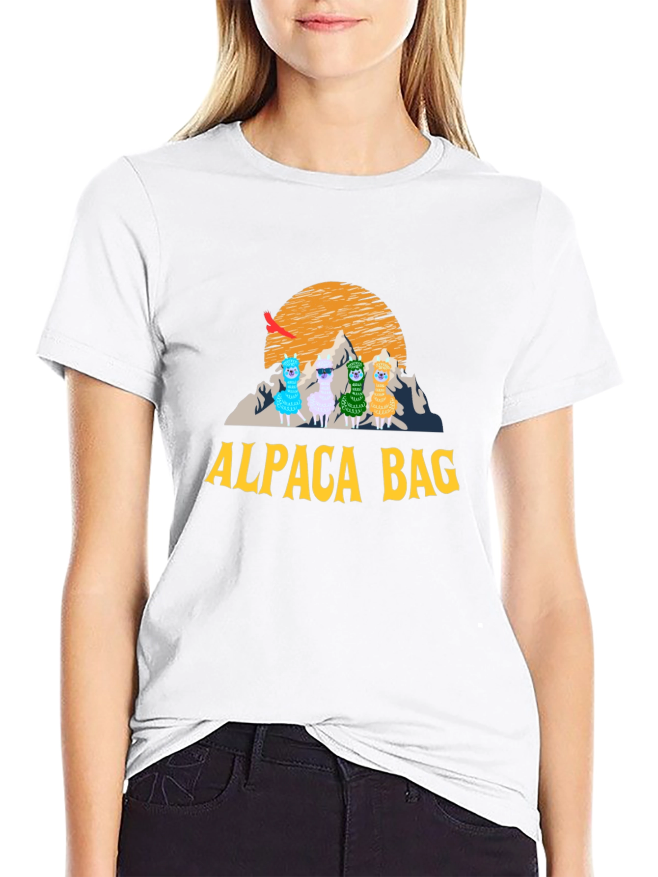 Alpaca Bag Graphic T-Shirt - Stylish Cotton Tee