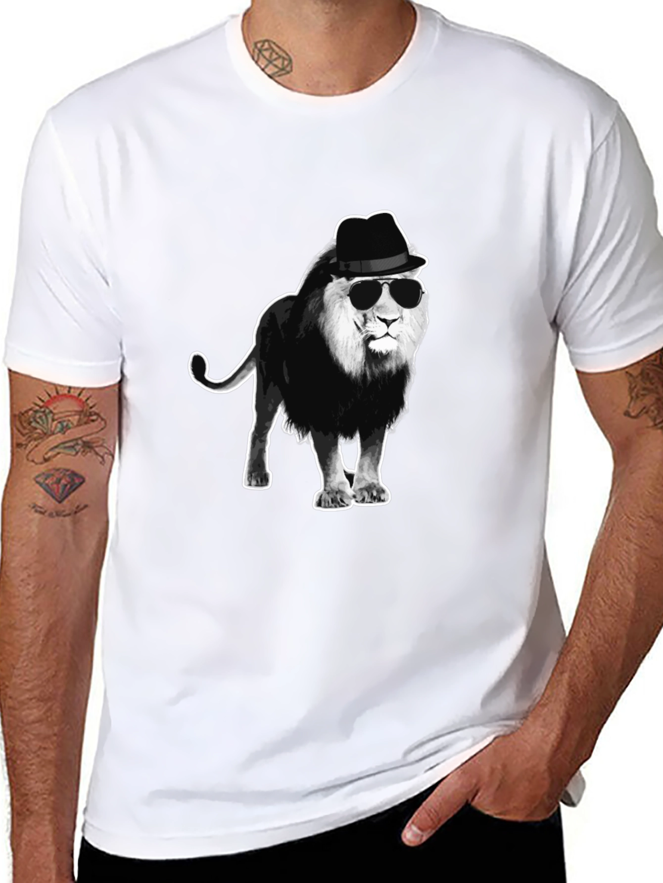 Cool Lion in Hat T-Shirt
