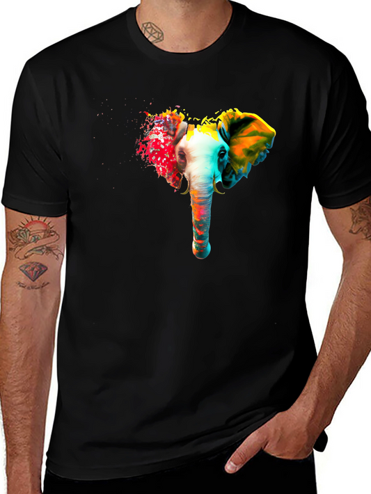 Vibrant Elephant Graphic T-Shirt - Unique Art Tee