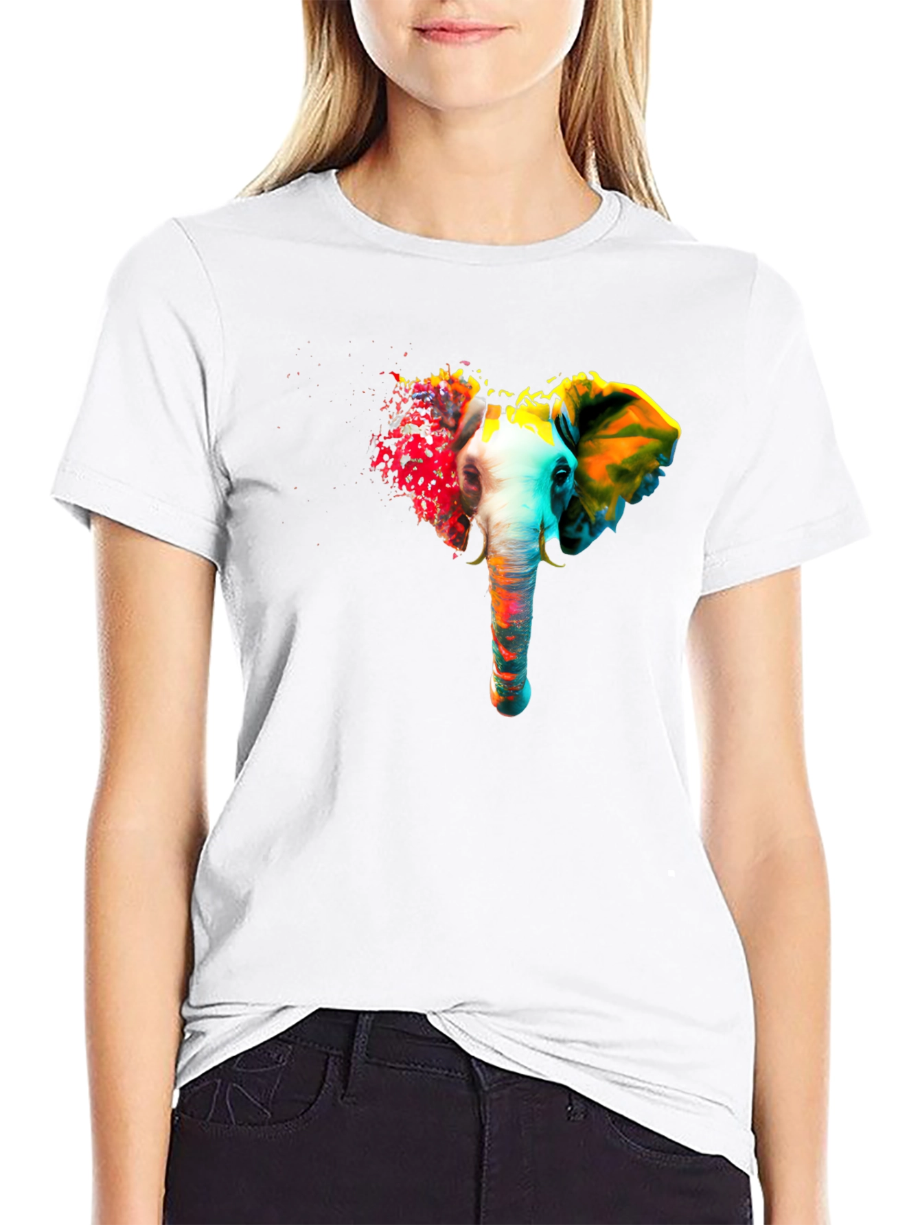 Vibrant Elephant Graphic T-Shirt - Unique Art Tee