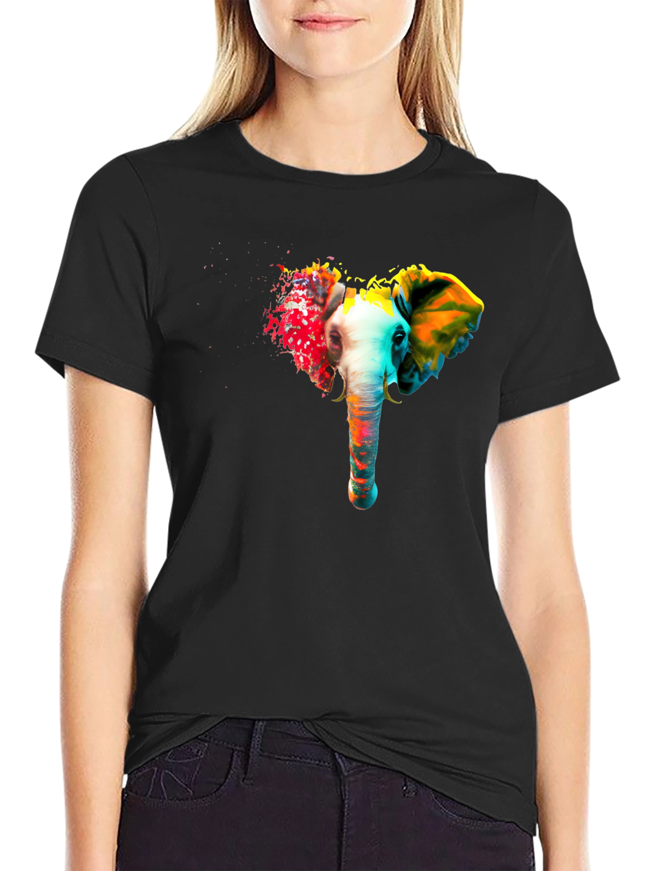 Vibrant Elephant Graphic T-Shirt - Unique Art Tee