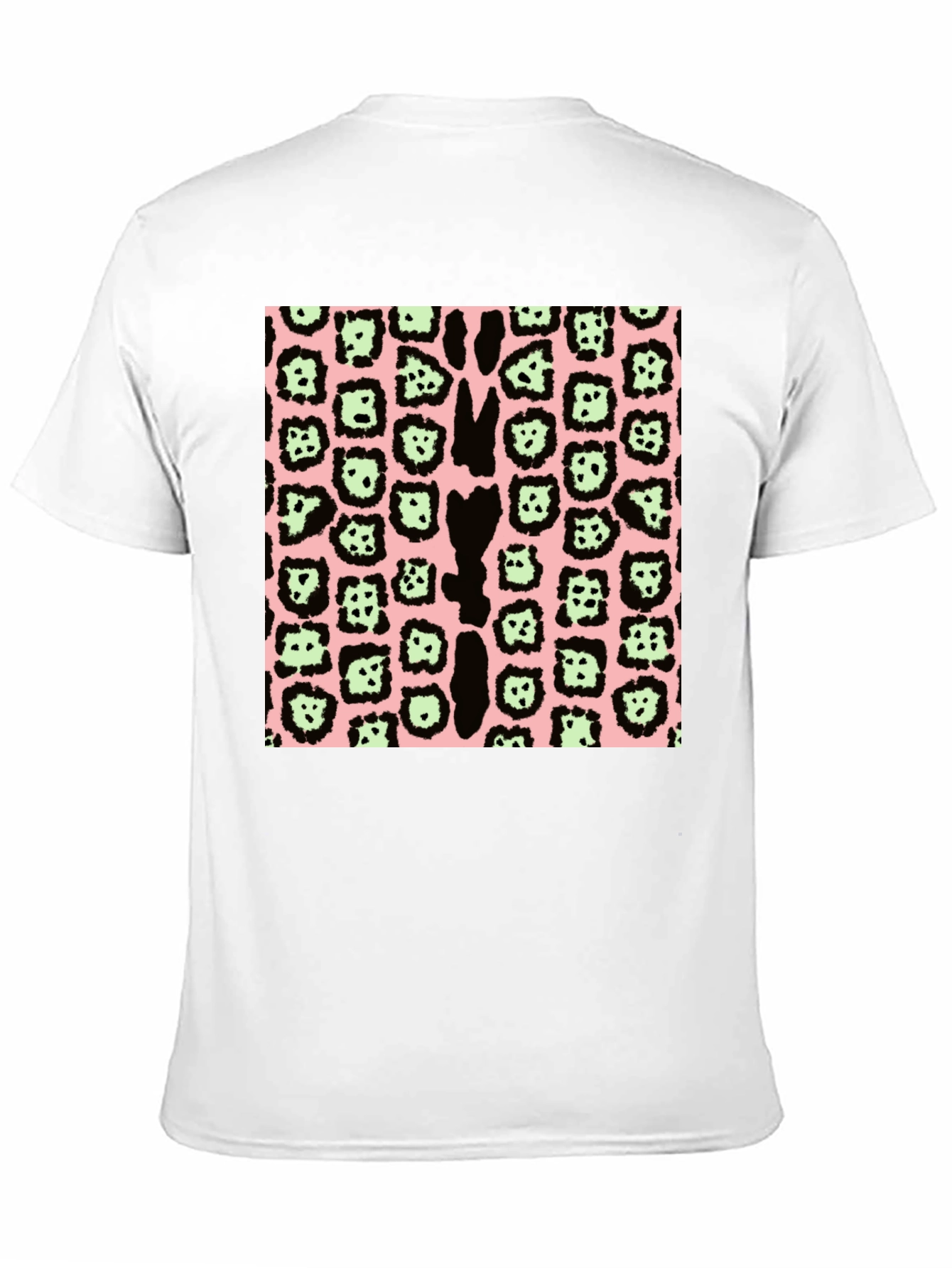Animal Print T-Shirt - Black Pink & Green