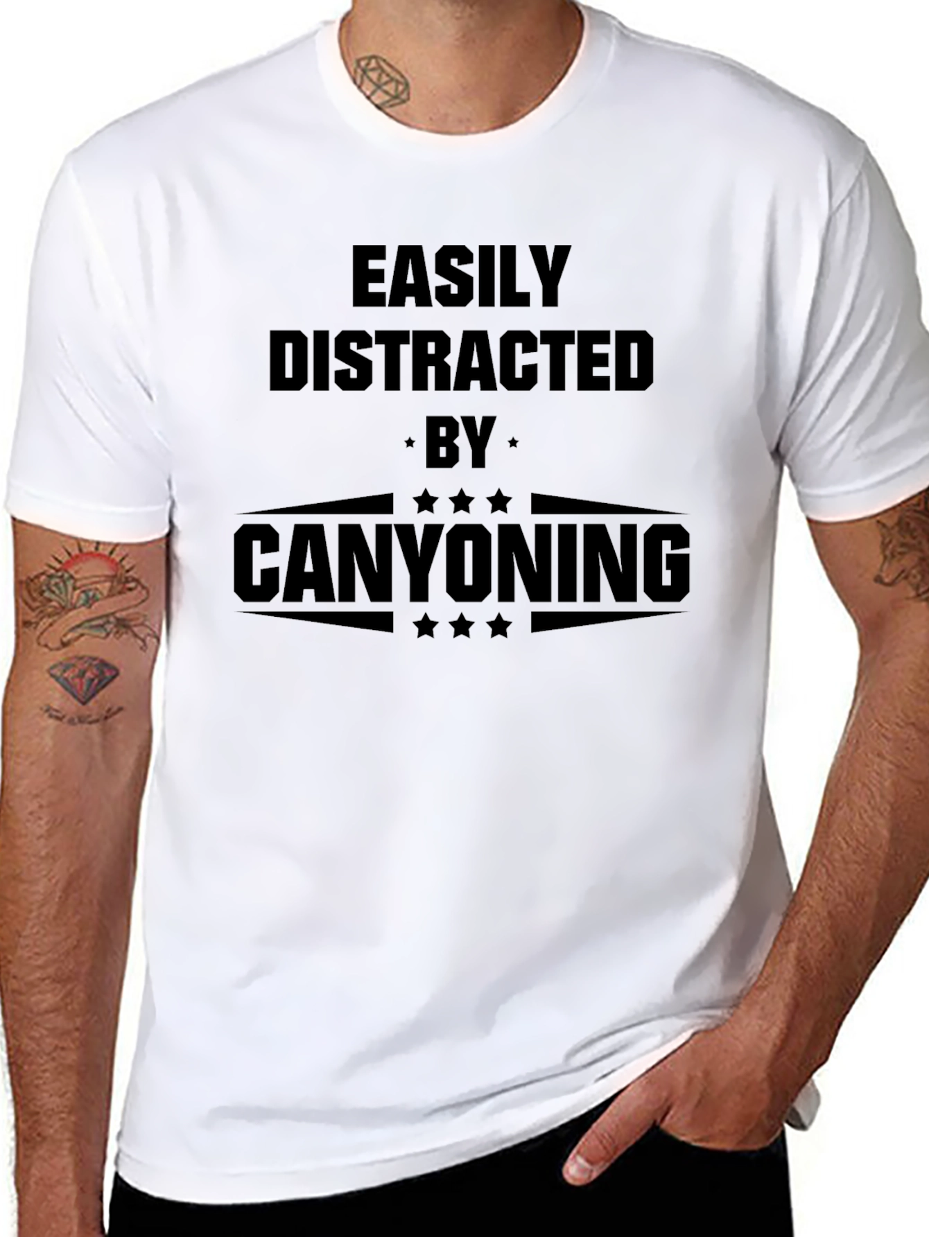 Canyoning T-Shirt - Easily Distracted Black Tee