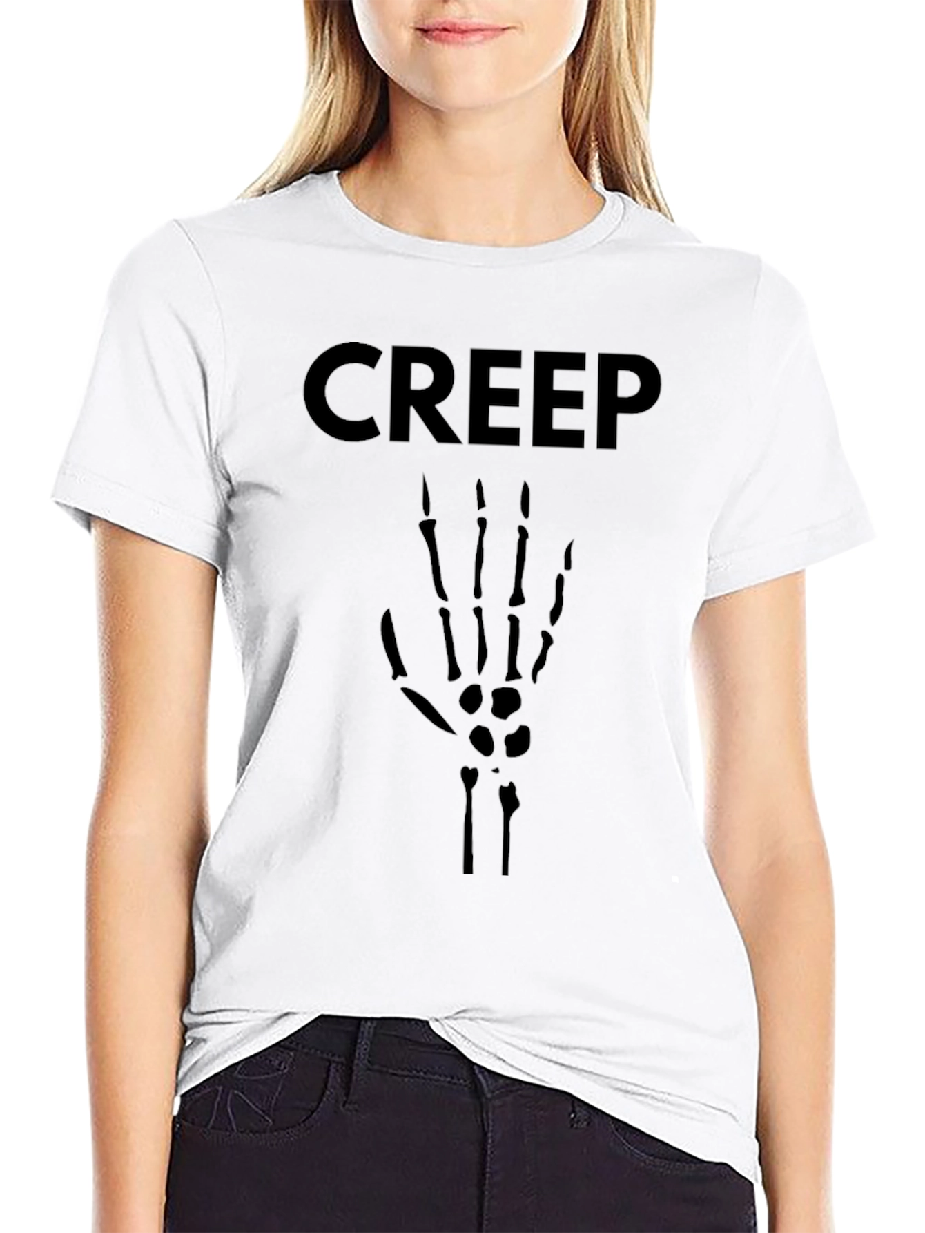 Creep Skeleton Hand Graphic Tee - Black T-Shirt