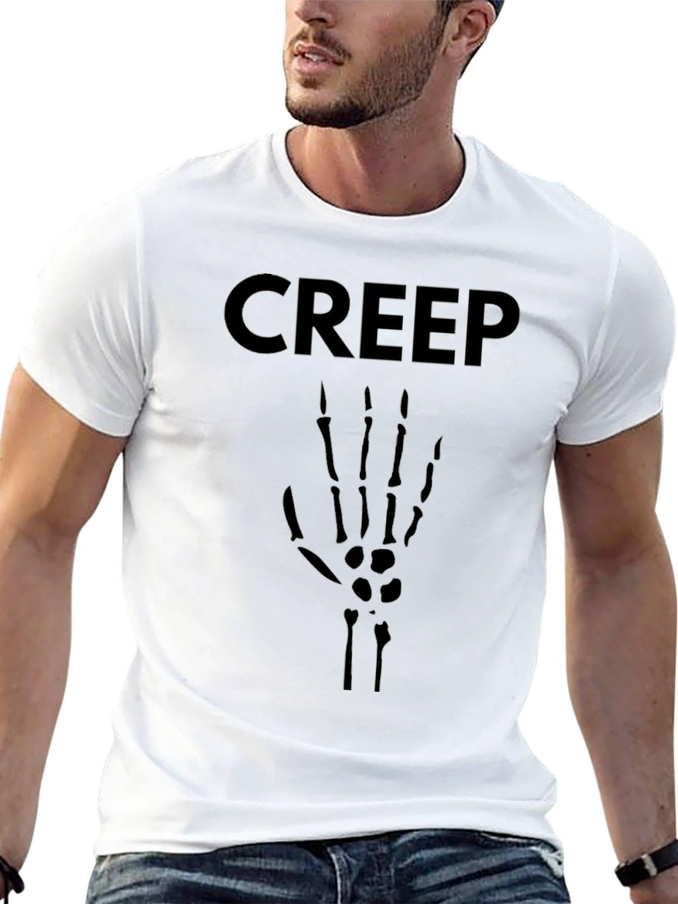 Creep Skeleton Hand Graphic Tee - Black T-Shirt
