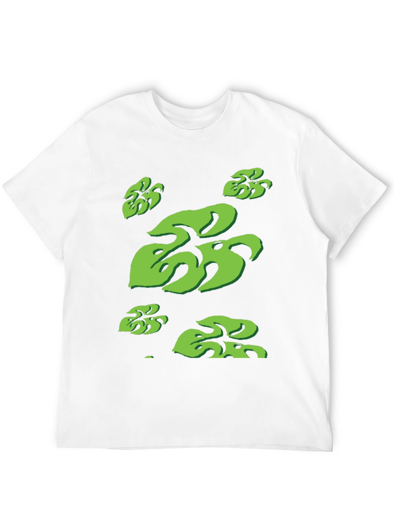 Tropical Monstera Leaf Print Black T-Shirt