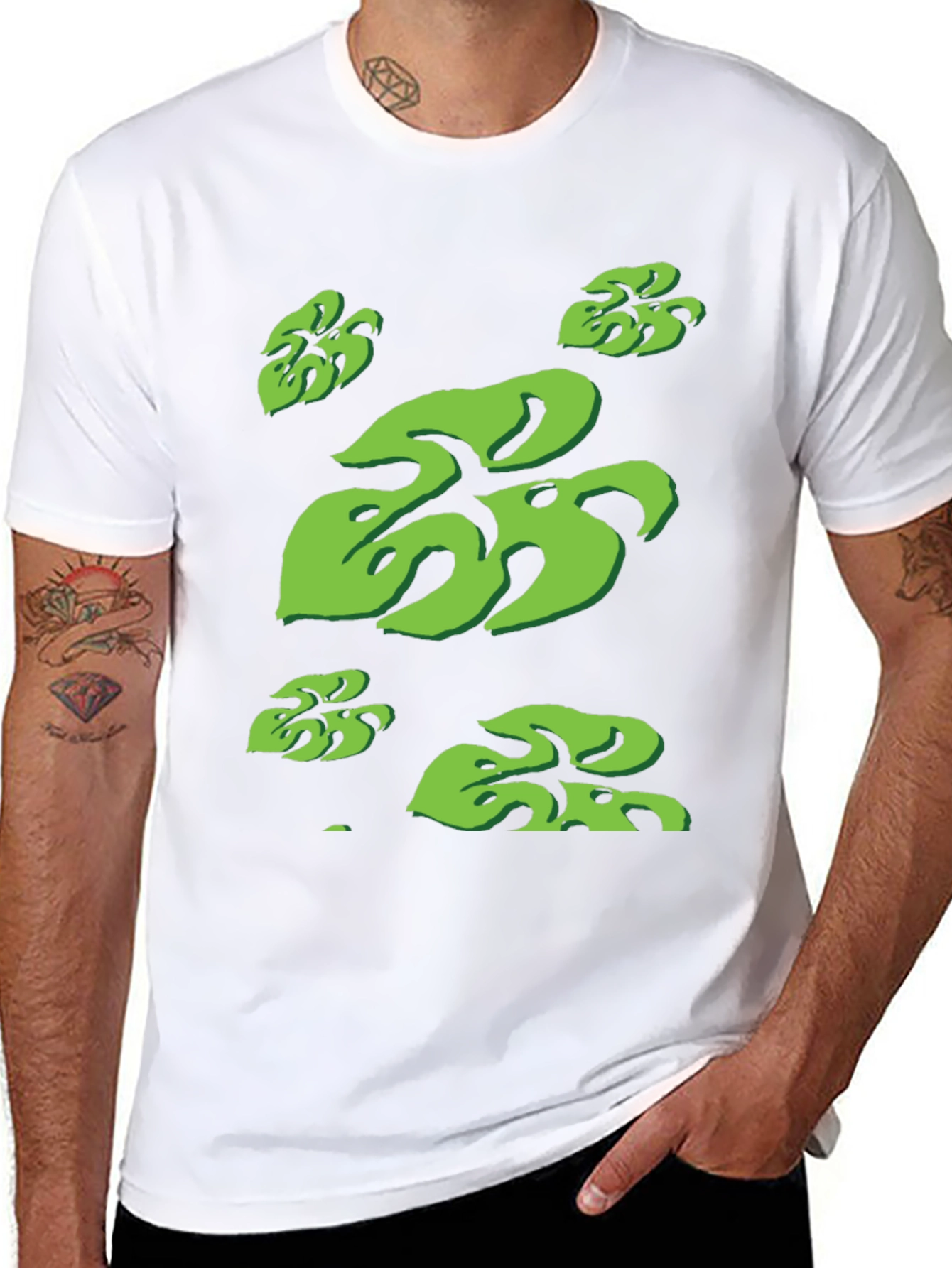 Tropical Monstera Leaf Print Black T-Shirt