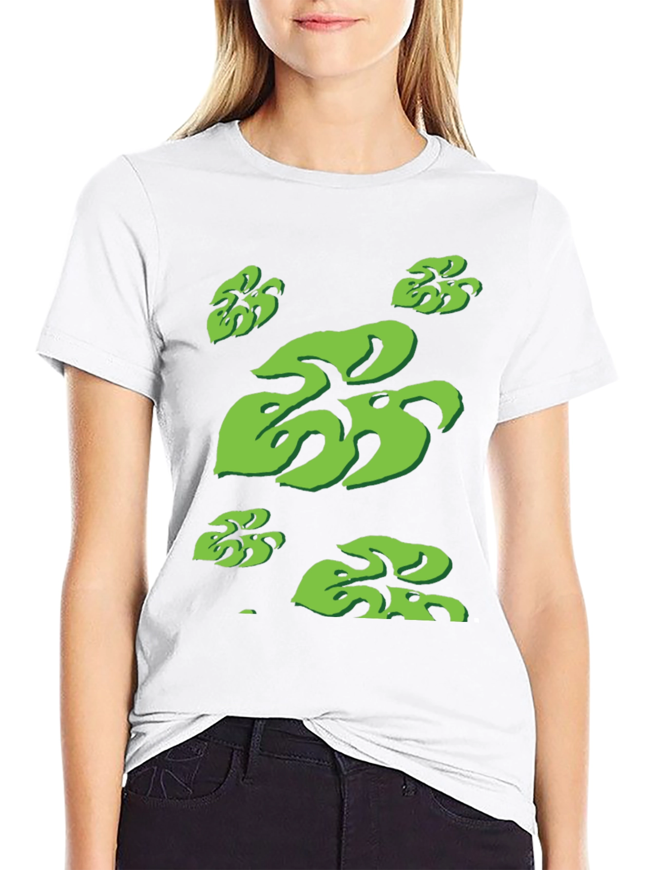 Tropical Monstera Leaf Print Black T-Shirt
