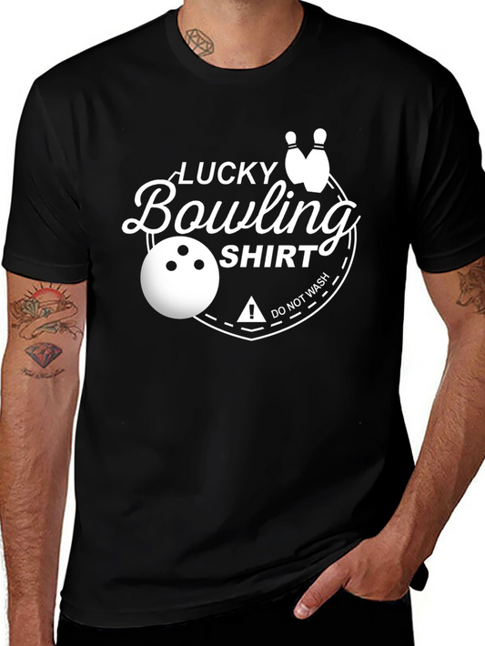Lucky Bowling Shirt - Black Graphic Tee for Bowling Fans