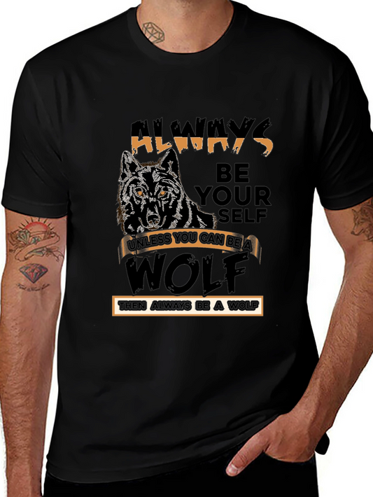Always Be Yourself Wolf T-Shirt - Black