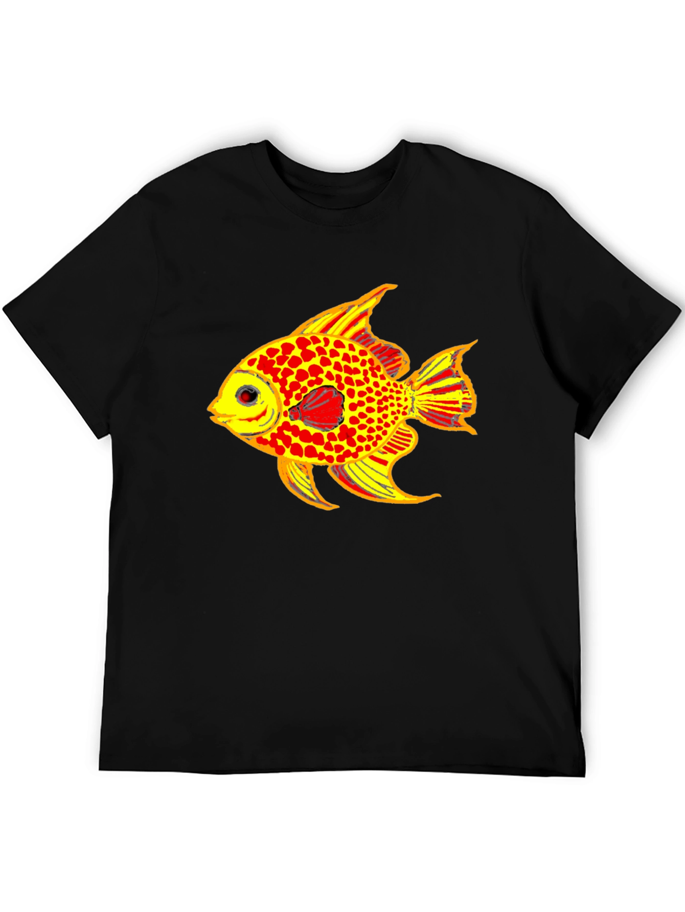 Fish Graphic Tee - Black Casual T-Shirt