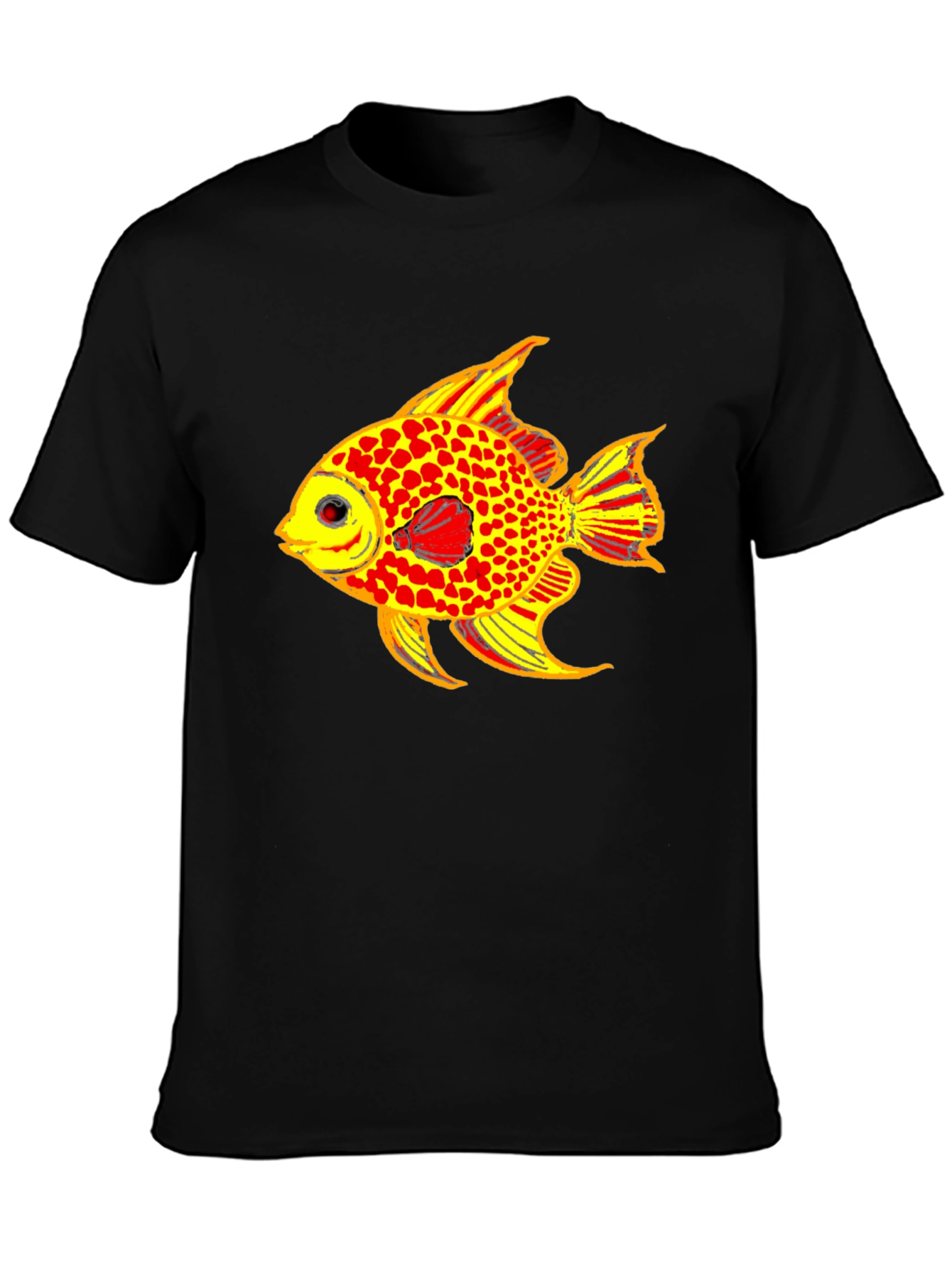 Fish Graphic Tee - Black Casual T-Shirt