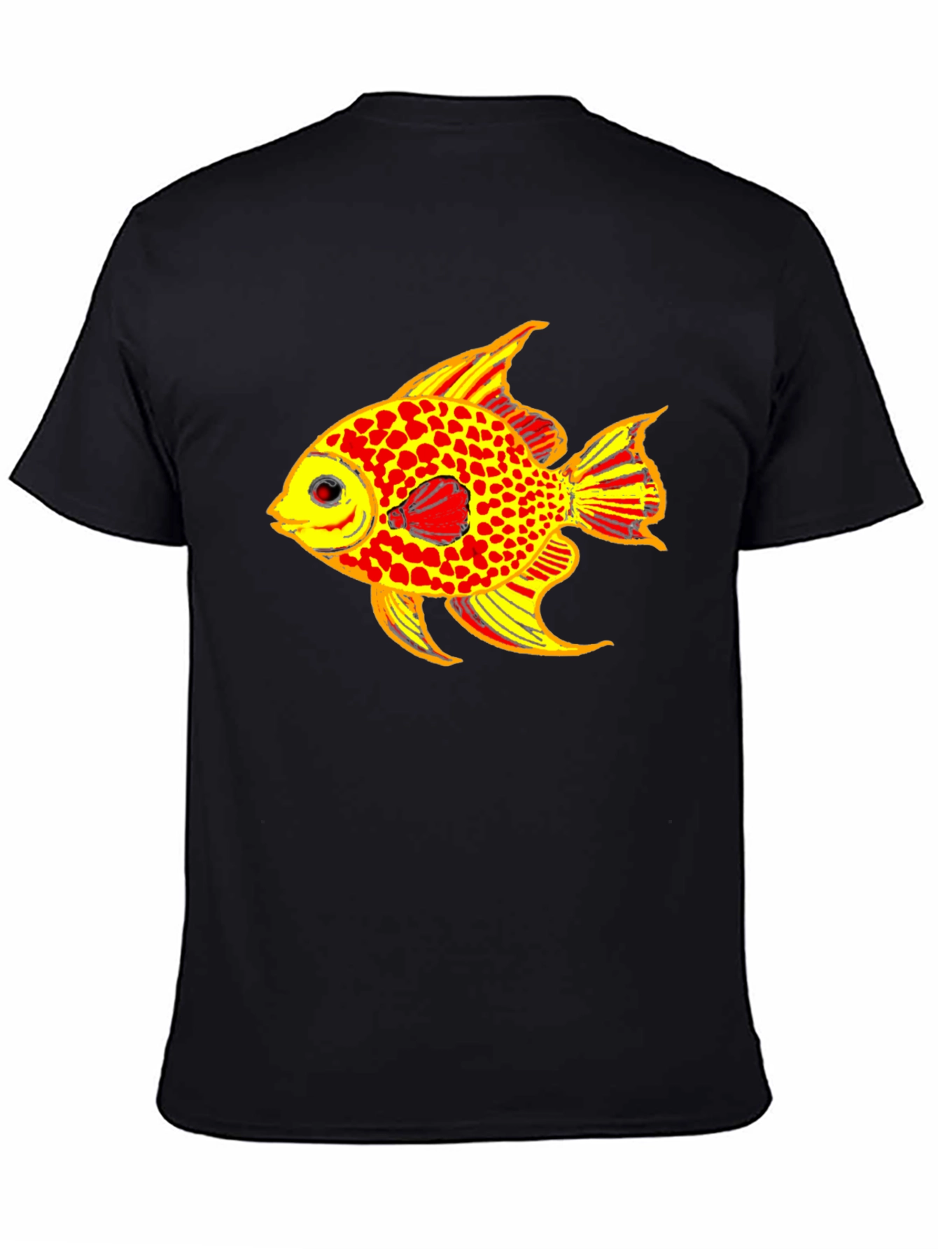 Fish Graphic Tee - Black Casual T-Shirt