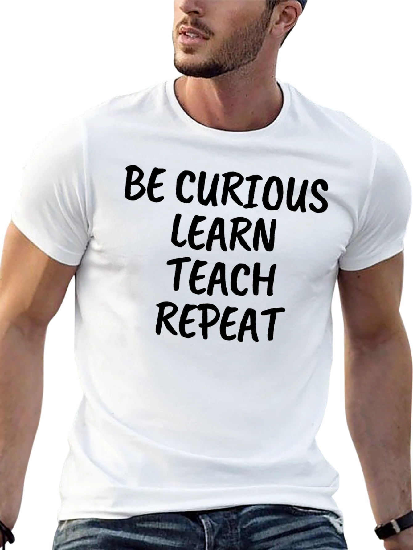 Curious Learn Teach Repeat Black T-Shirt