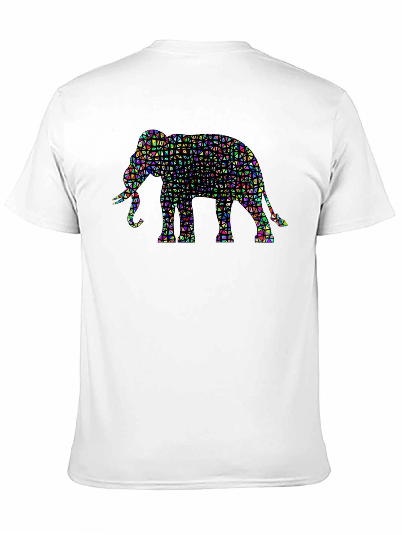 Geometric Elephant Graphic Tee - Black Cotton Shirt