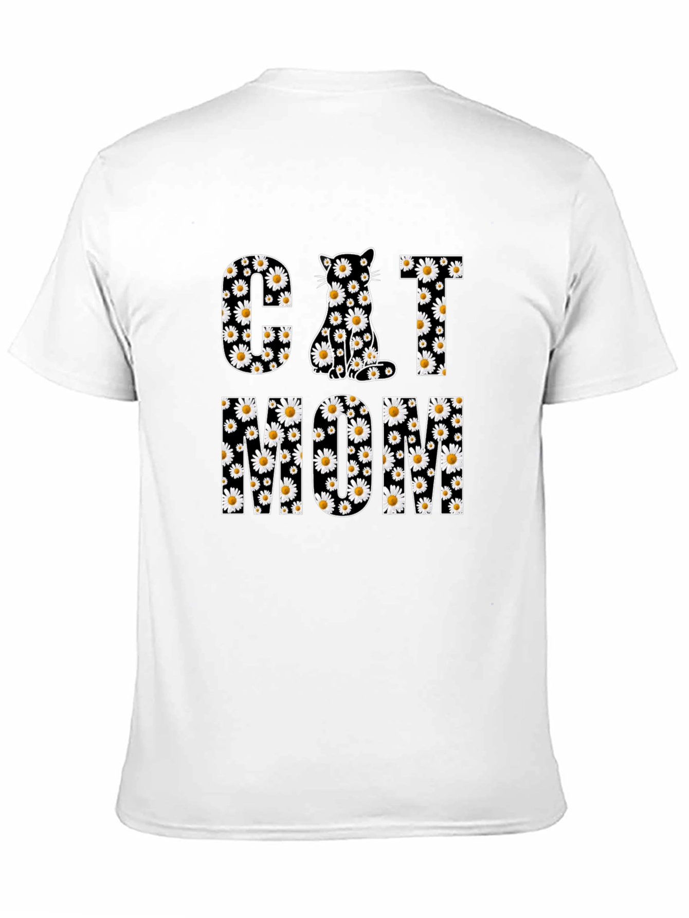 Cat Mom Daisy Print T-Shirt