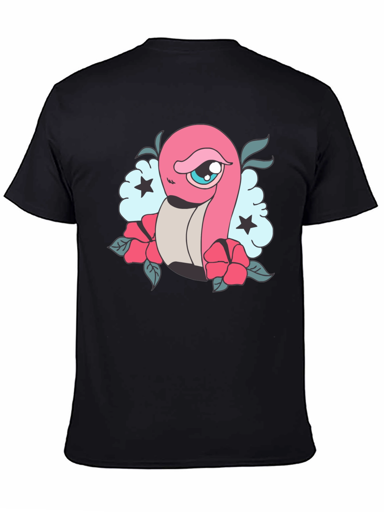 Cartoon Worm Tattoo Style Graphic Tee