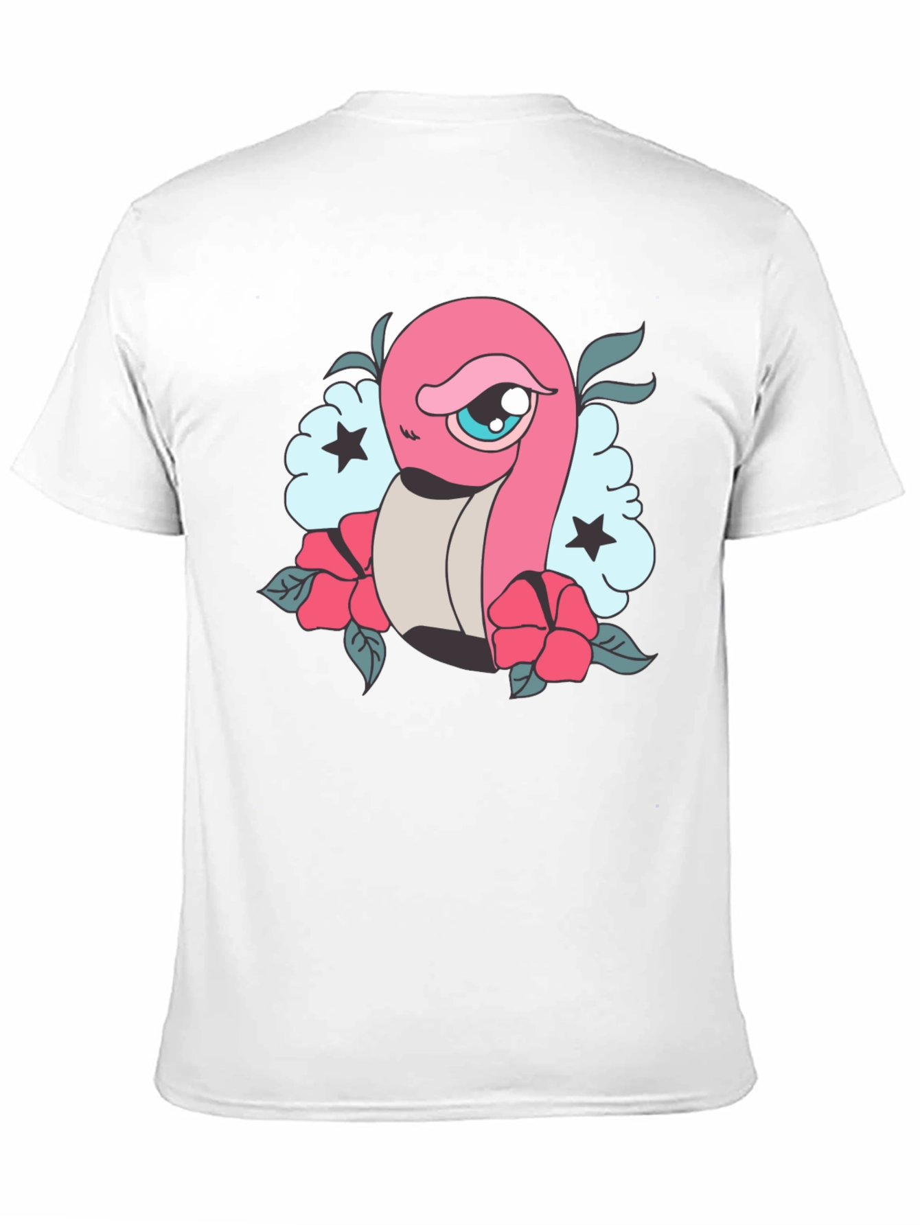 Cartoon Worm Tattoo Style Graphic Tee