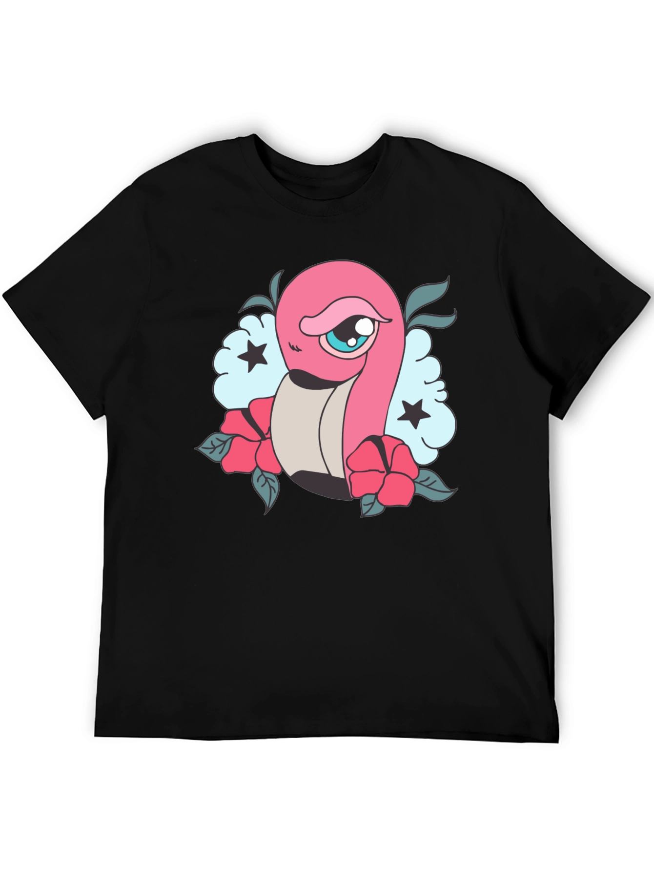 Cartoon Worm Tattoo Style Graphic Tee