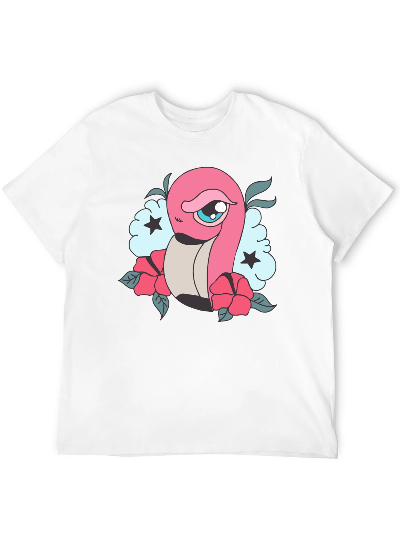 Cartoon Worm Tattoo Style Graphic Tee