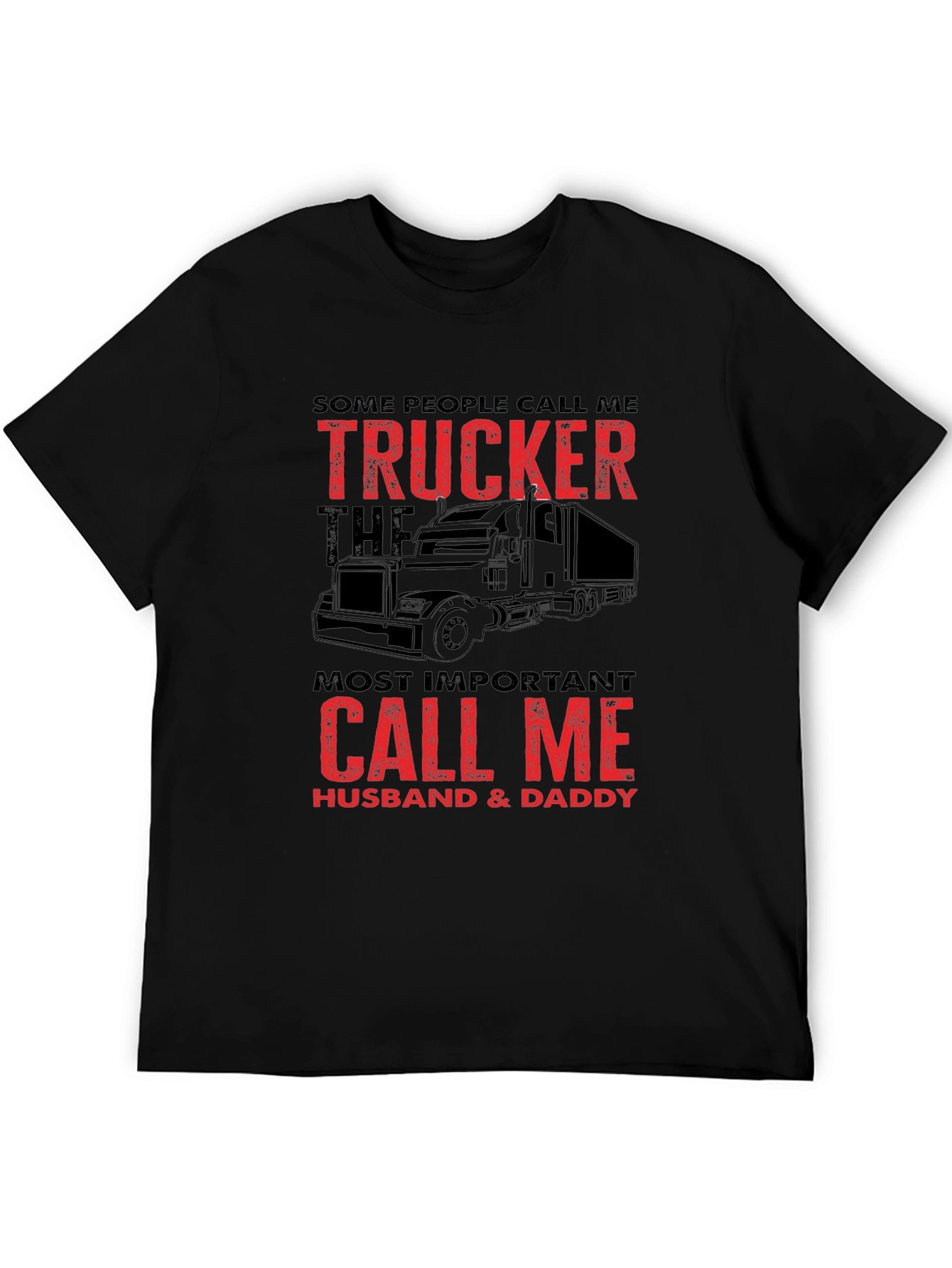 Trucker Husband Daddy T-Shirt Black