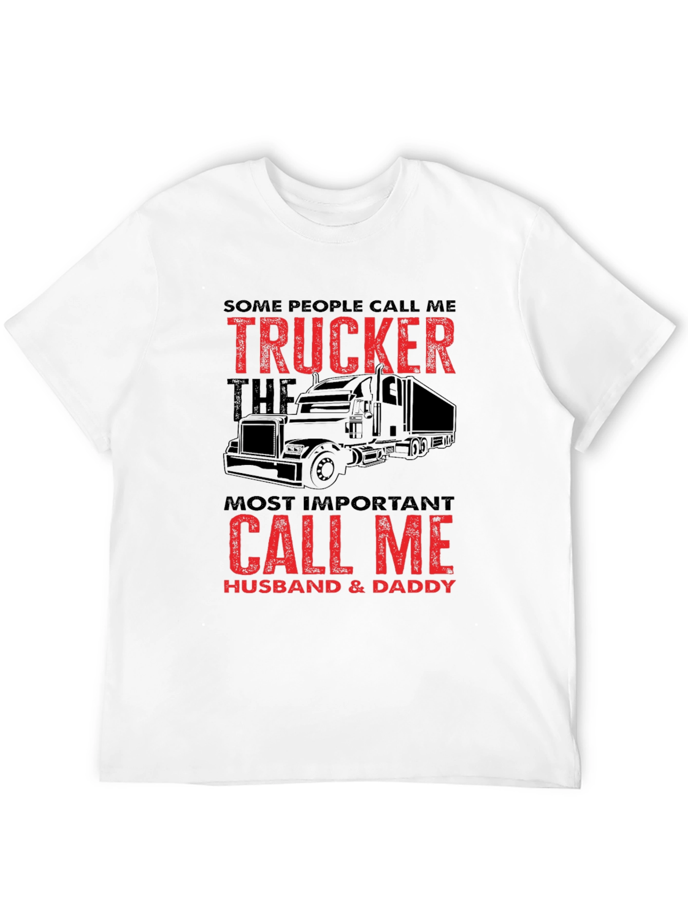 Trucker Husband Daddy T-Shirt Black