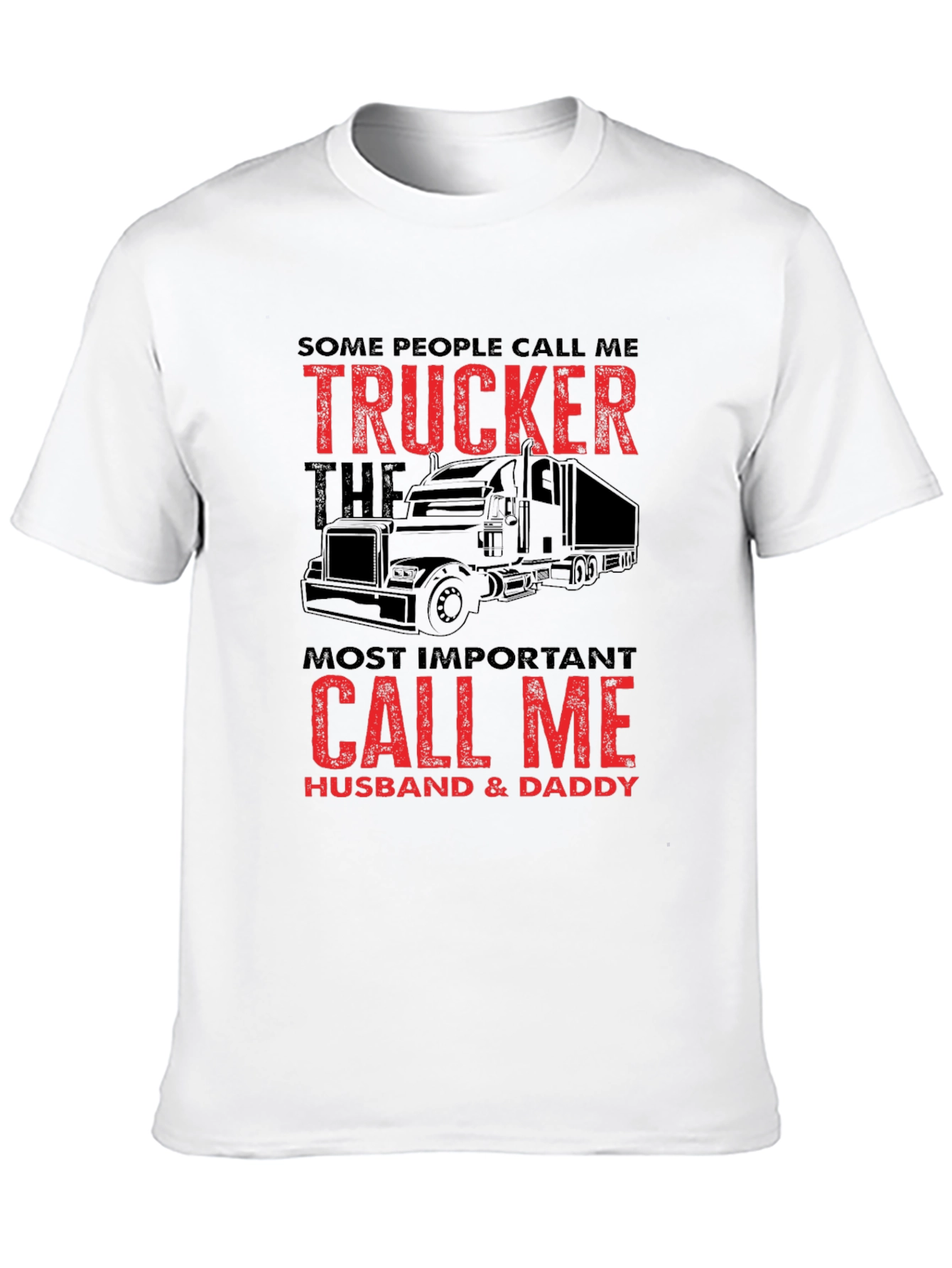 Trucker Husband Daddy T-Shirt Black