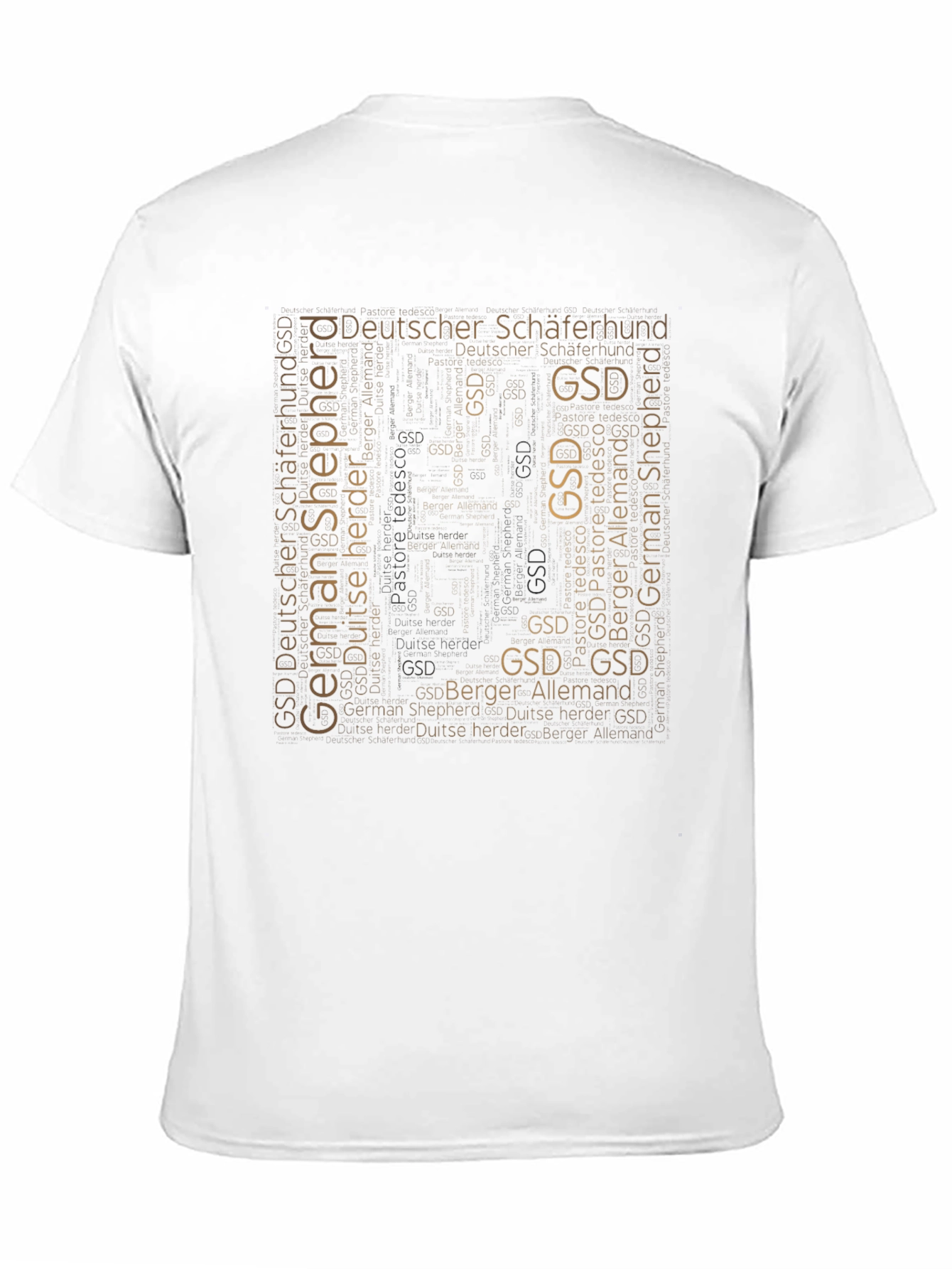 GSD German Shepherd Word Art Black T-Shirt