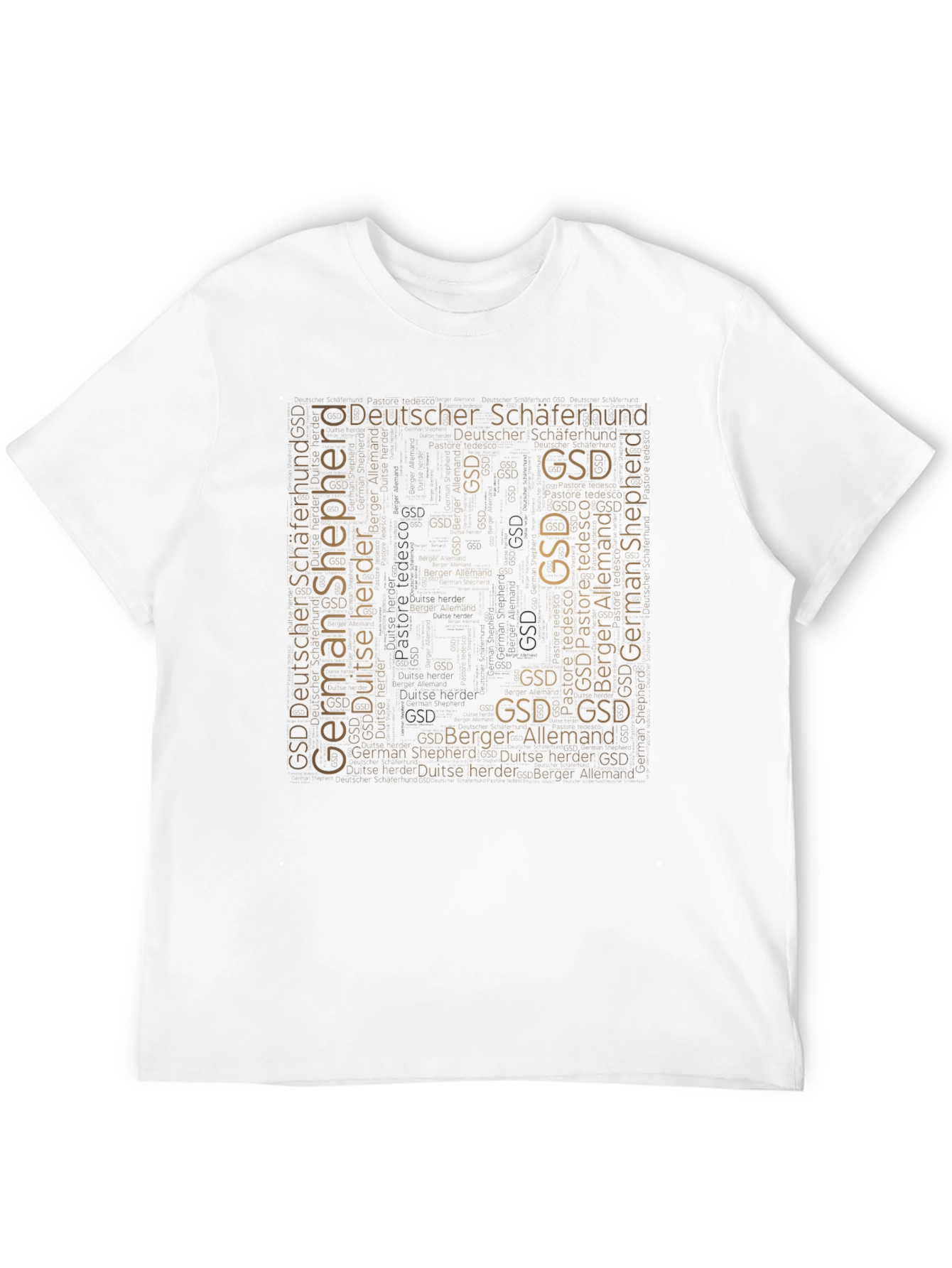 GSD German Shepherd Word Art Black T-Shirt