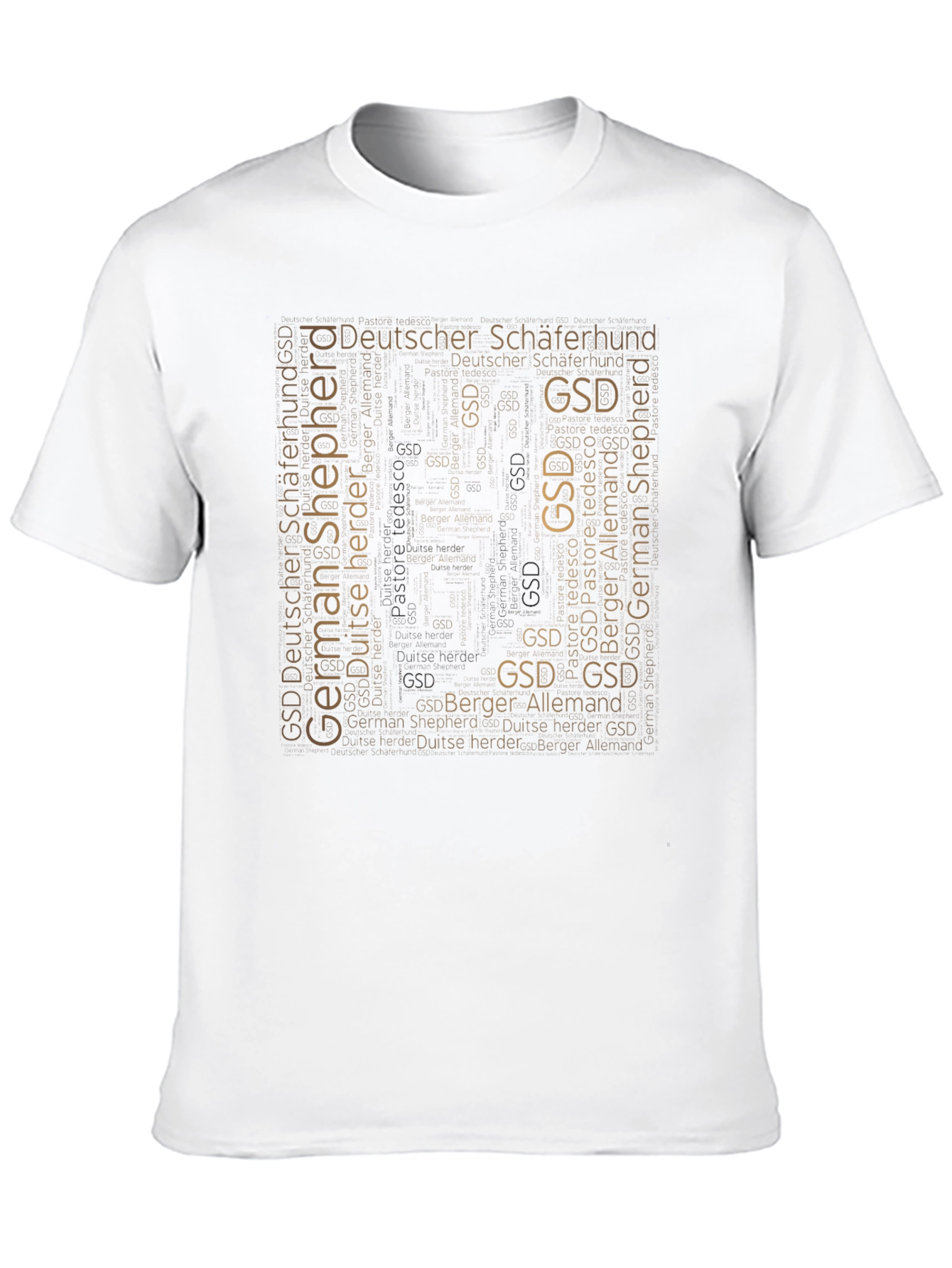 GSD German Shepherd Word Art Black T-Shirt