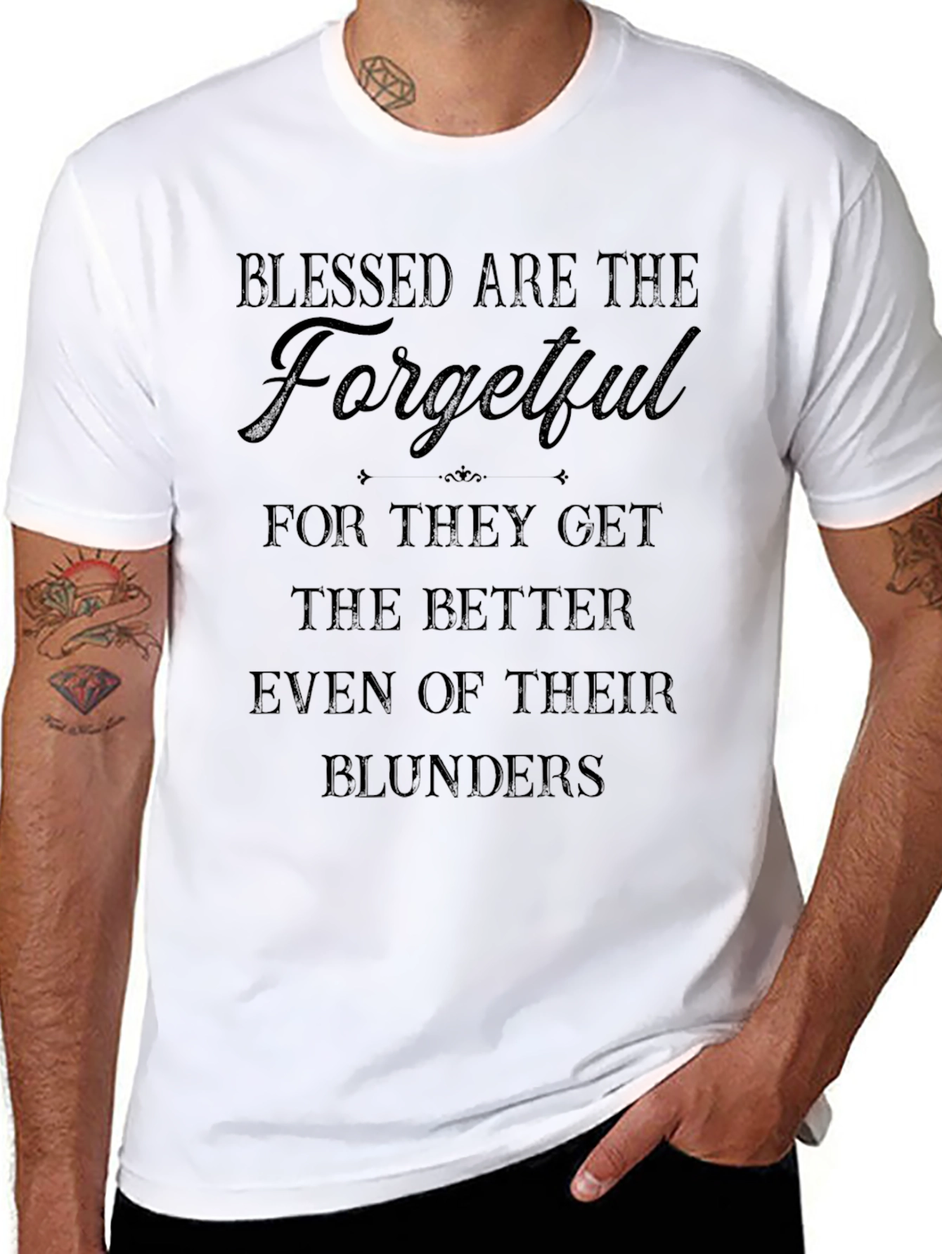 Blessed Are The Forgetful Black T-Shirt