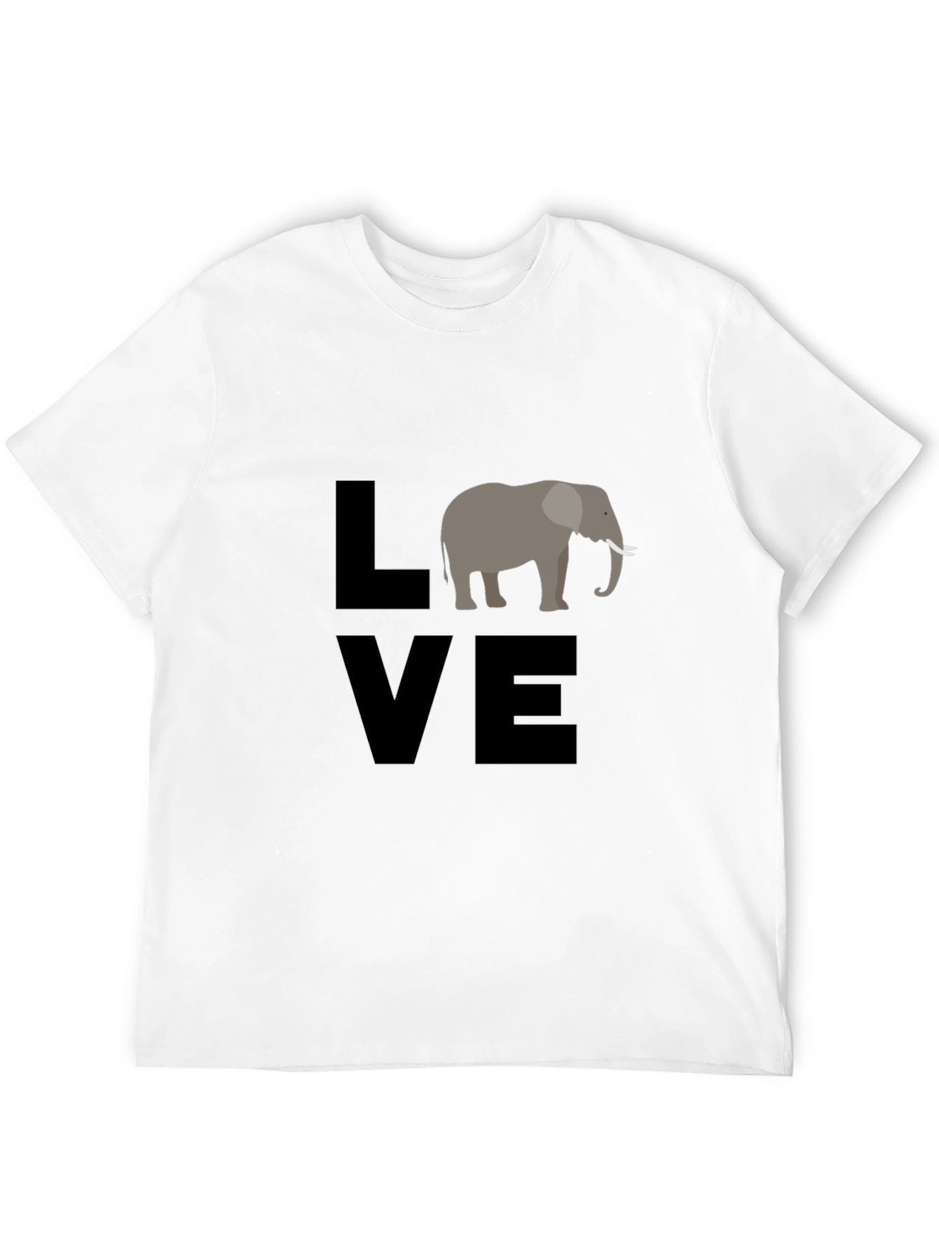 Love Elephants Graphic T-Shirt - Black Cotton Tee