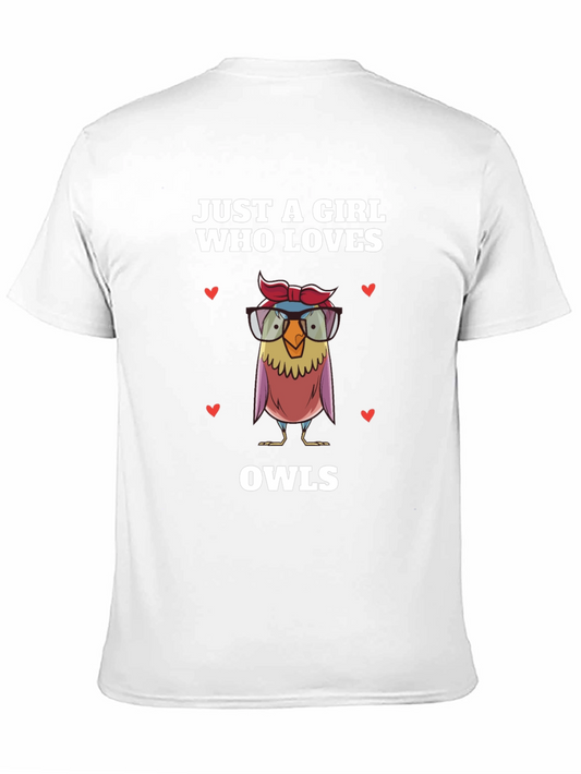 Just A Girl Who Loves Owls T-Shirt - Graphic Tee