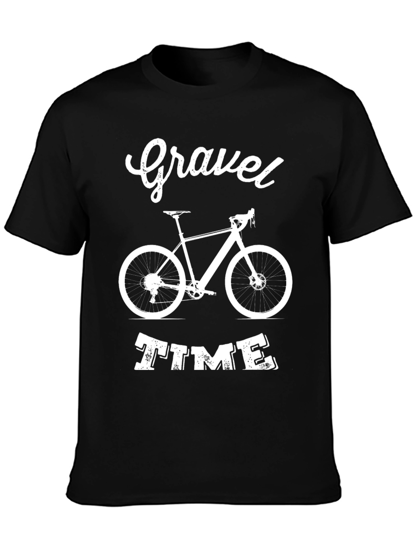 Gravel Time Black Graphic Tee - Cycling Adventure