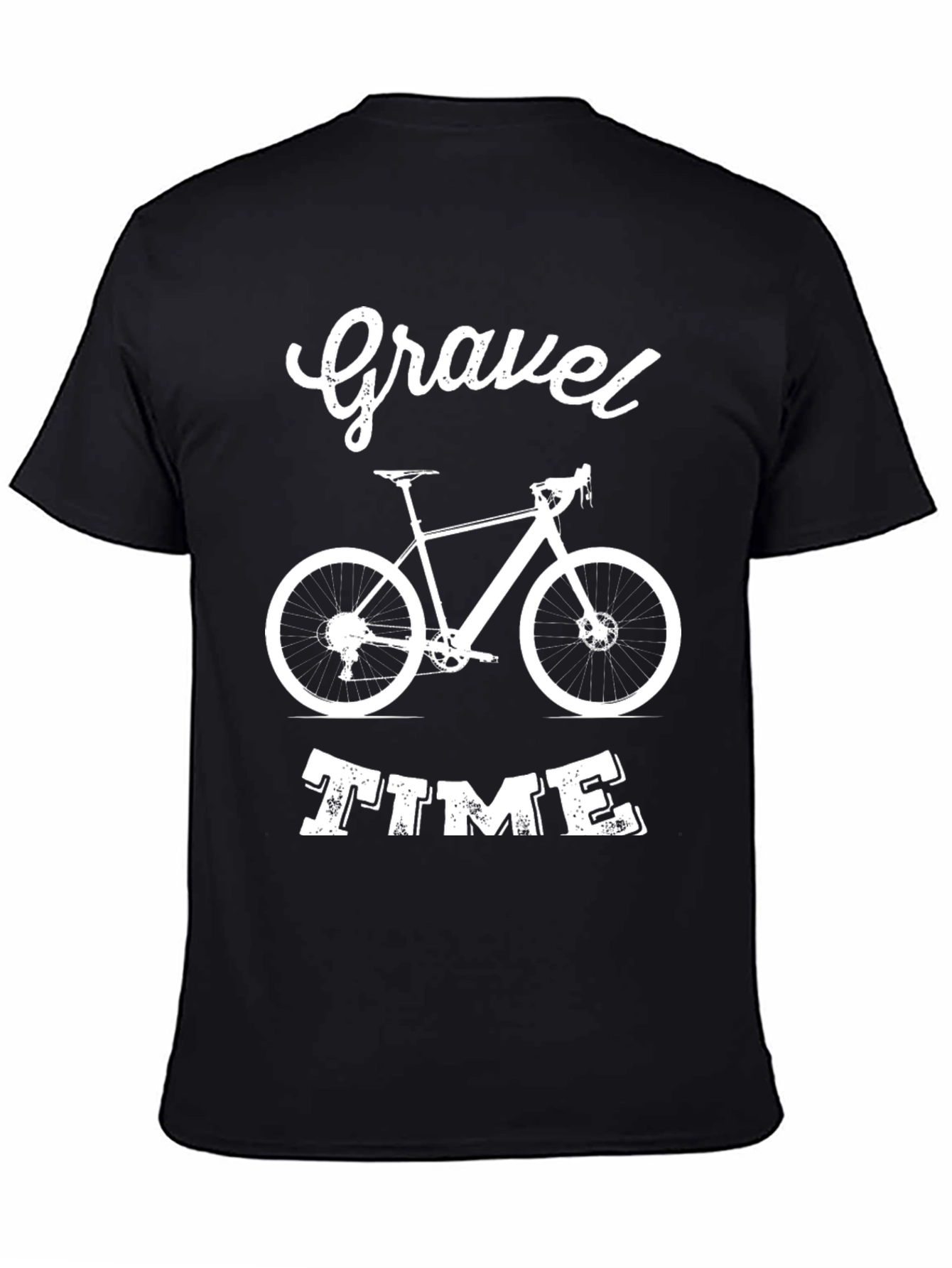 Gravel Time Black Graphic Tee - Cycling Adventure