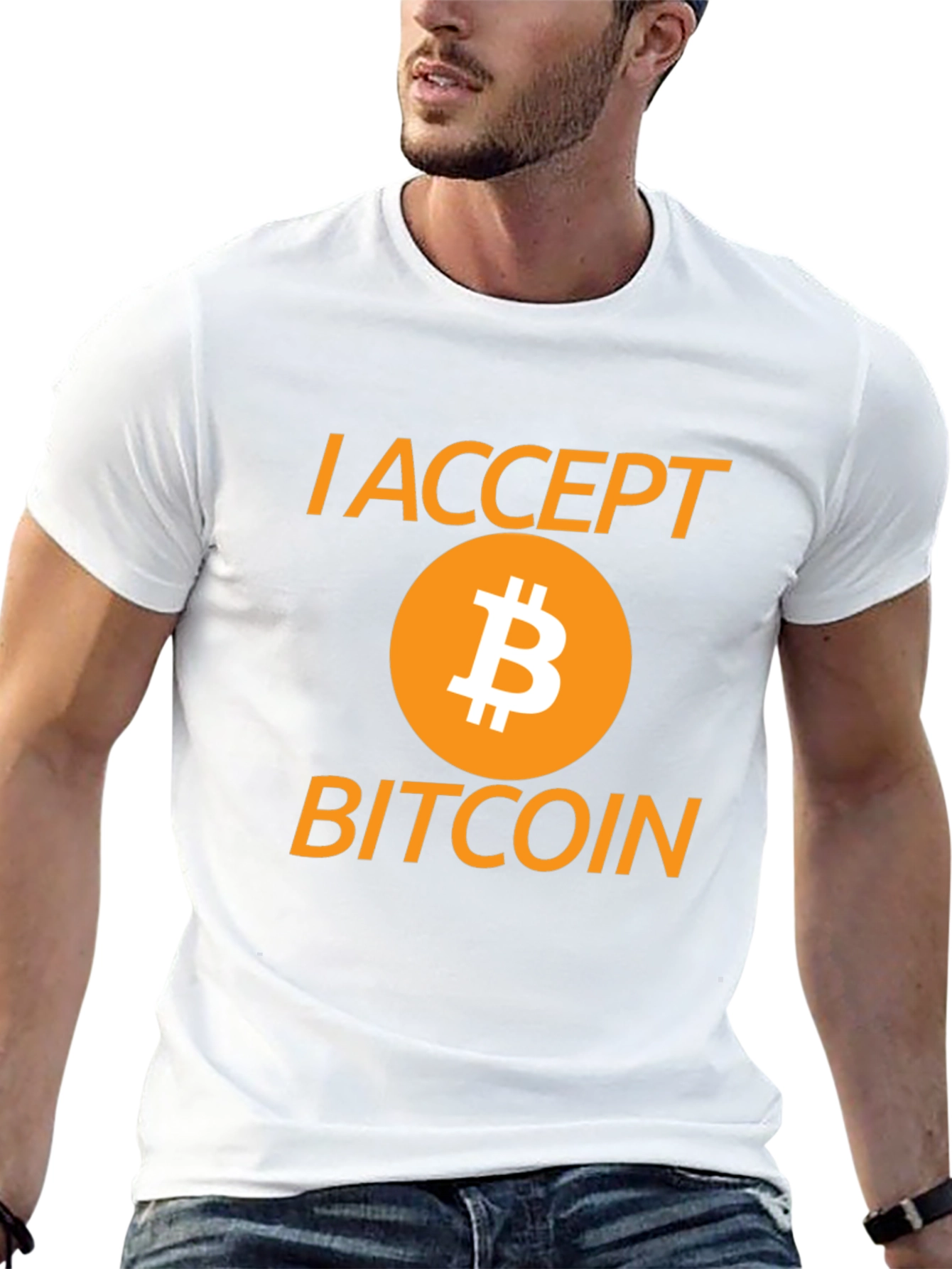 I Accept Bitcoin Black Graphic Tee