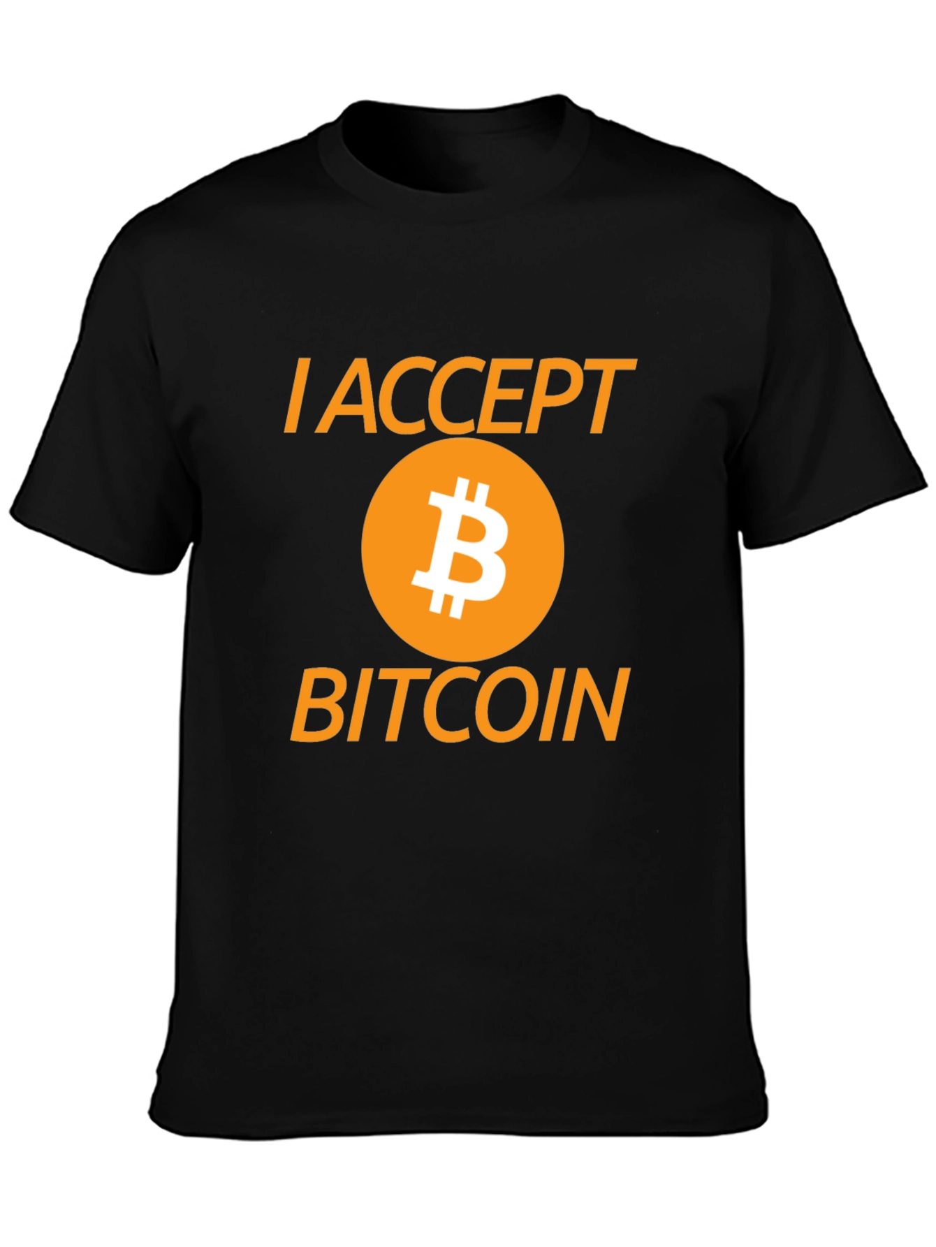 I Accept Bitcoin Black Graphic Tee