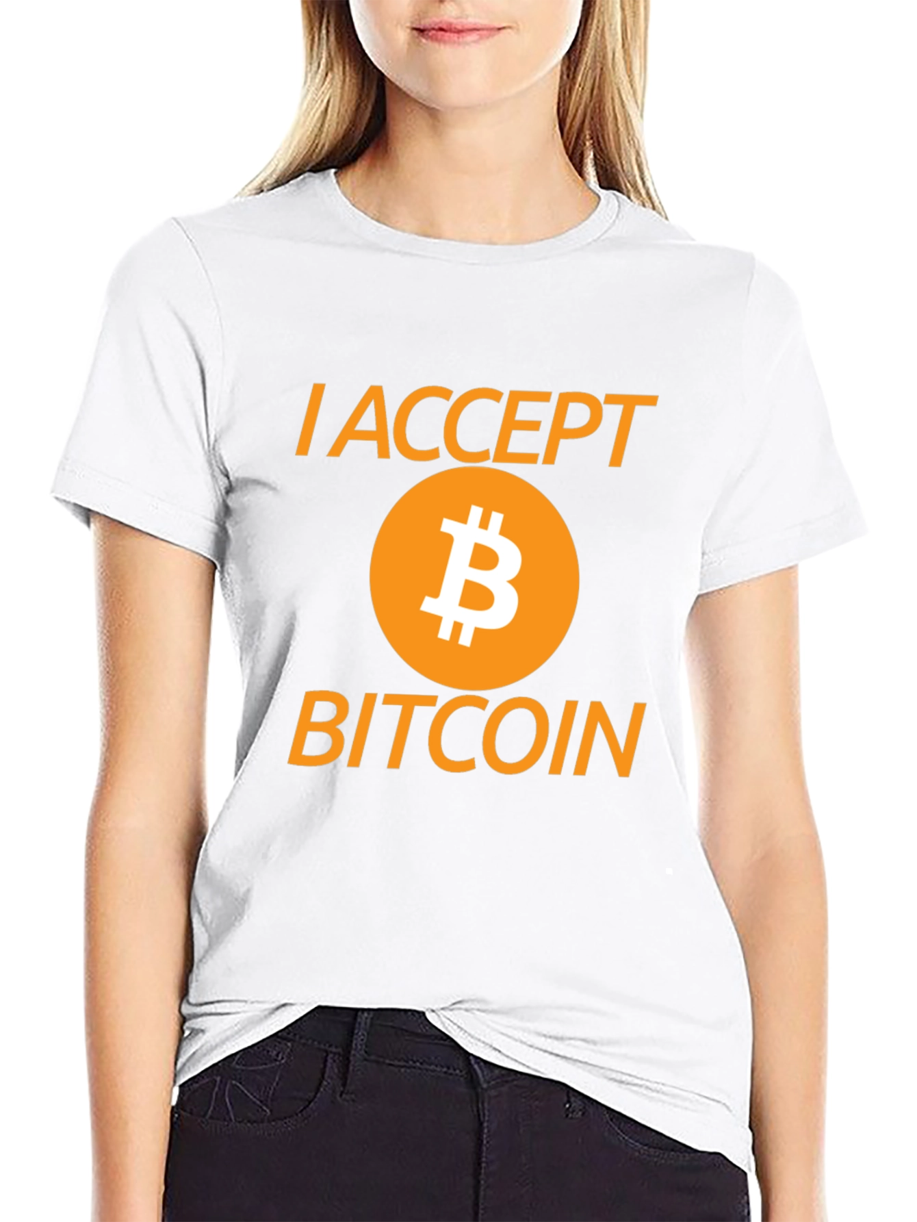 I Accept Bitcoin Black Graphic Tee